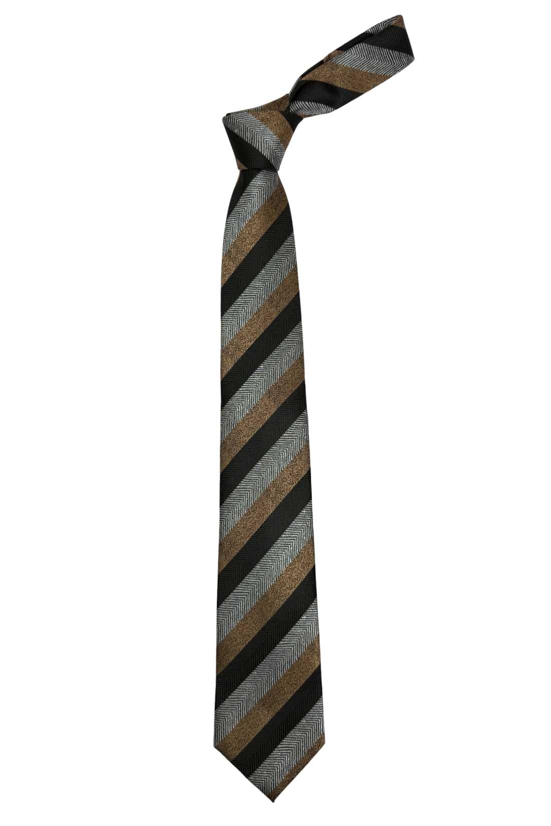 Black Striped Silk Necktie for Men