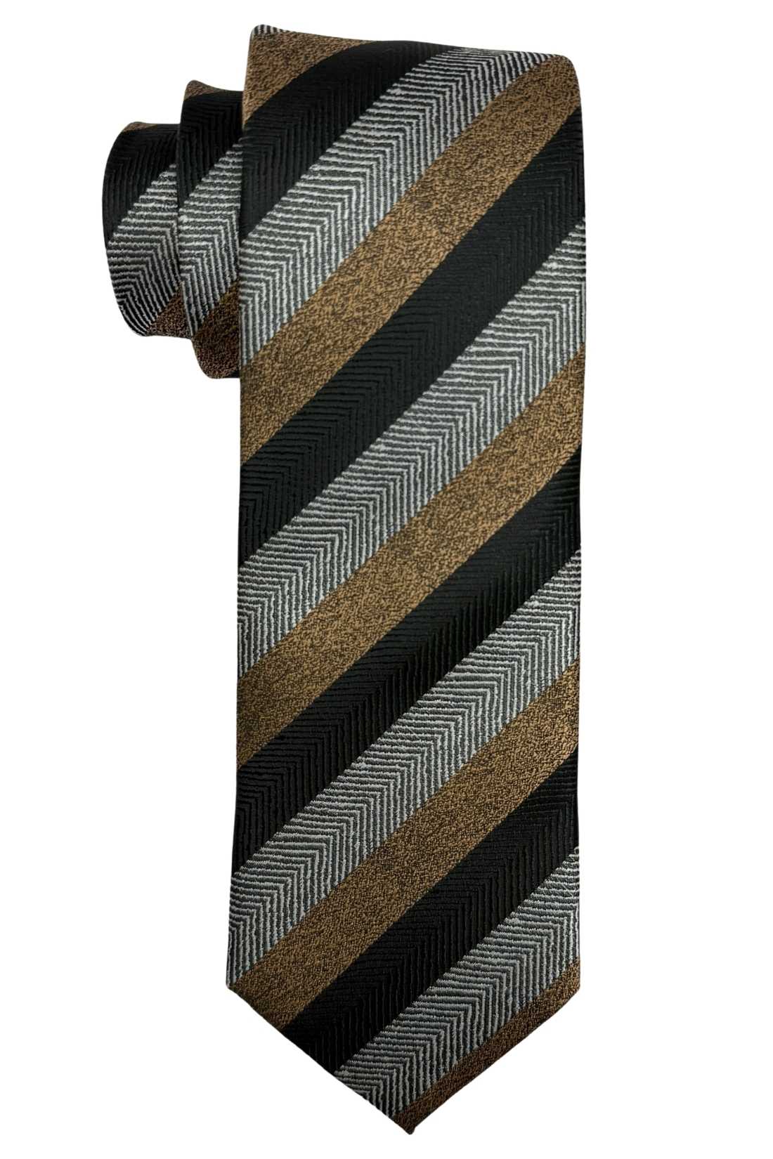 Black Striped Silk Necktie for Men