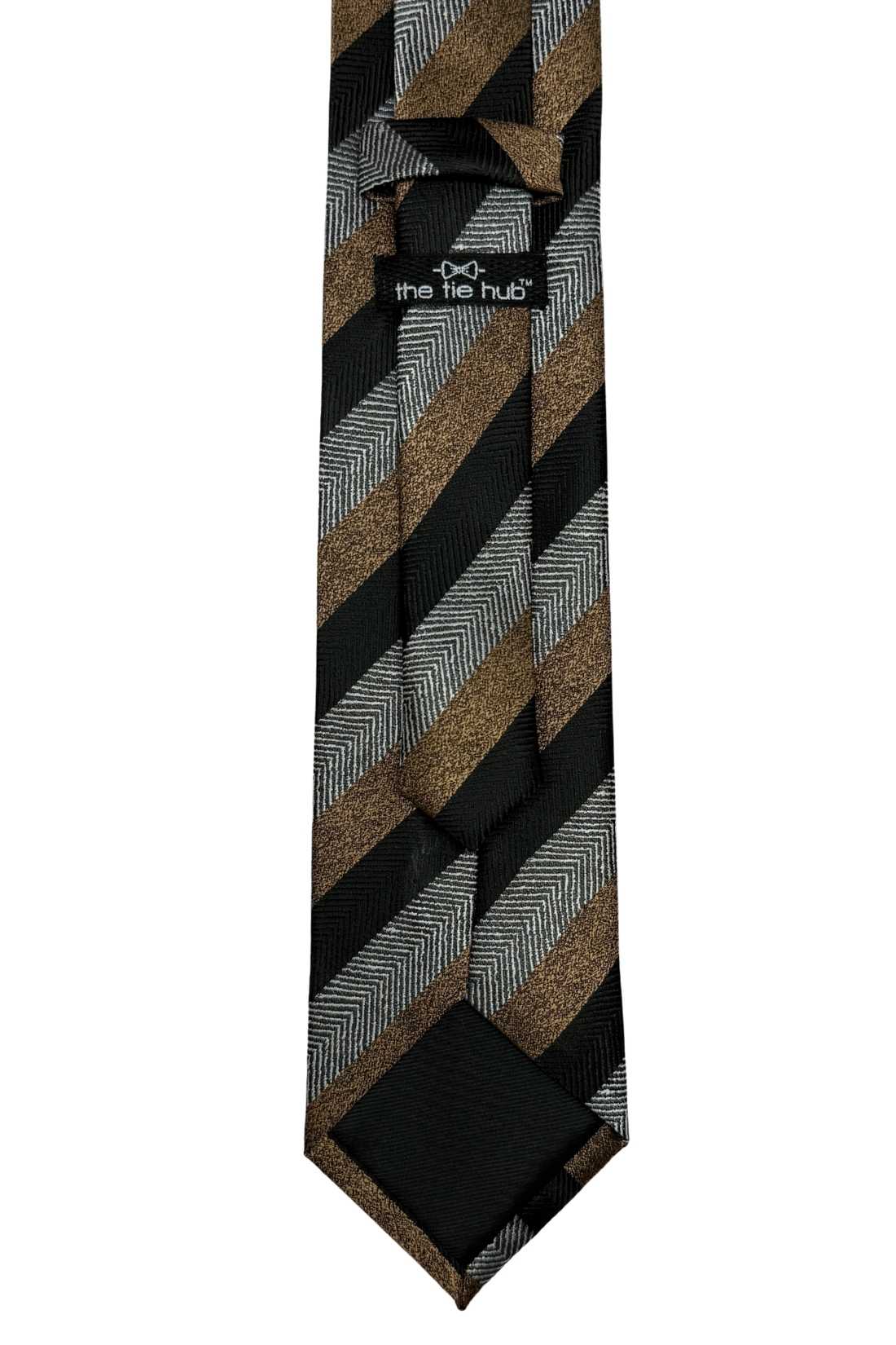 Black Striped Silk Necktie for Men