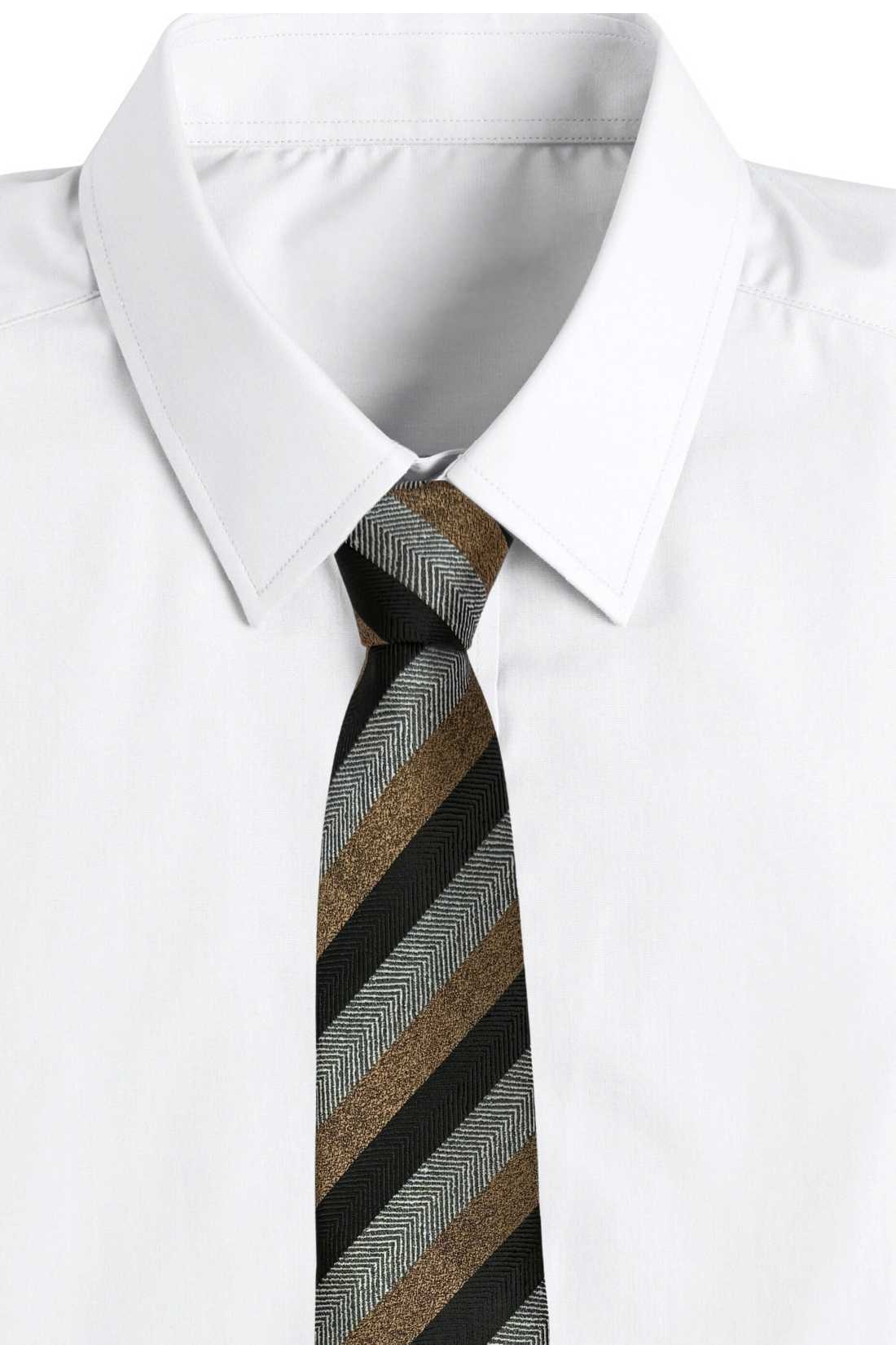Black Striped Silk Necktie for Men