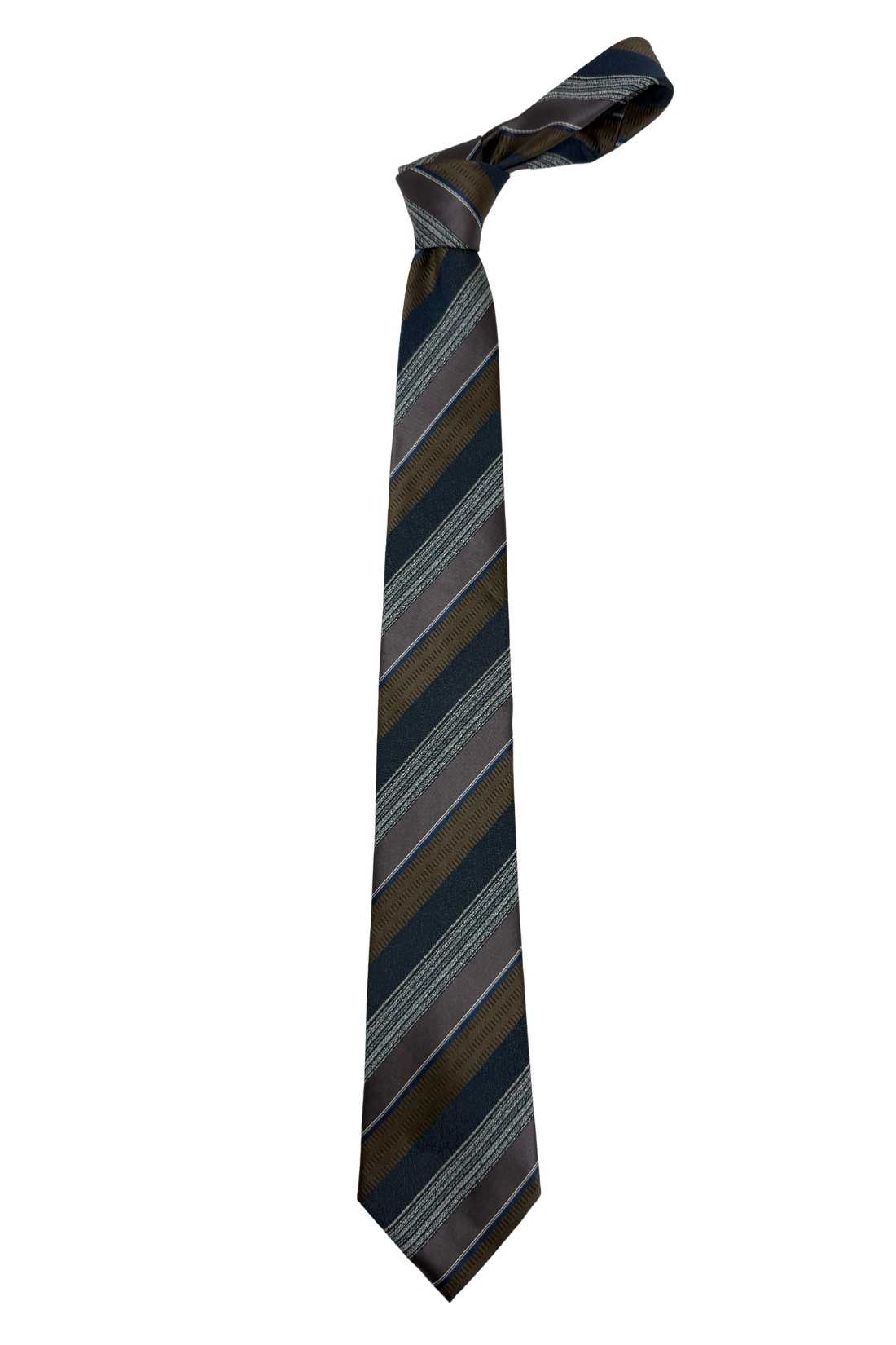 Navy Blue Striped Silk Necktie for Men