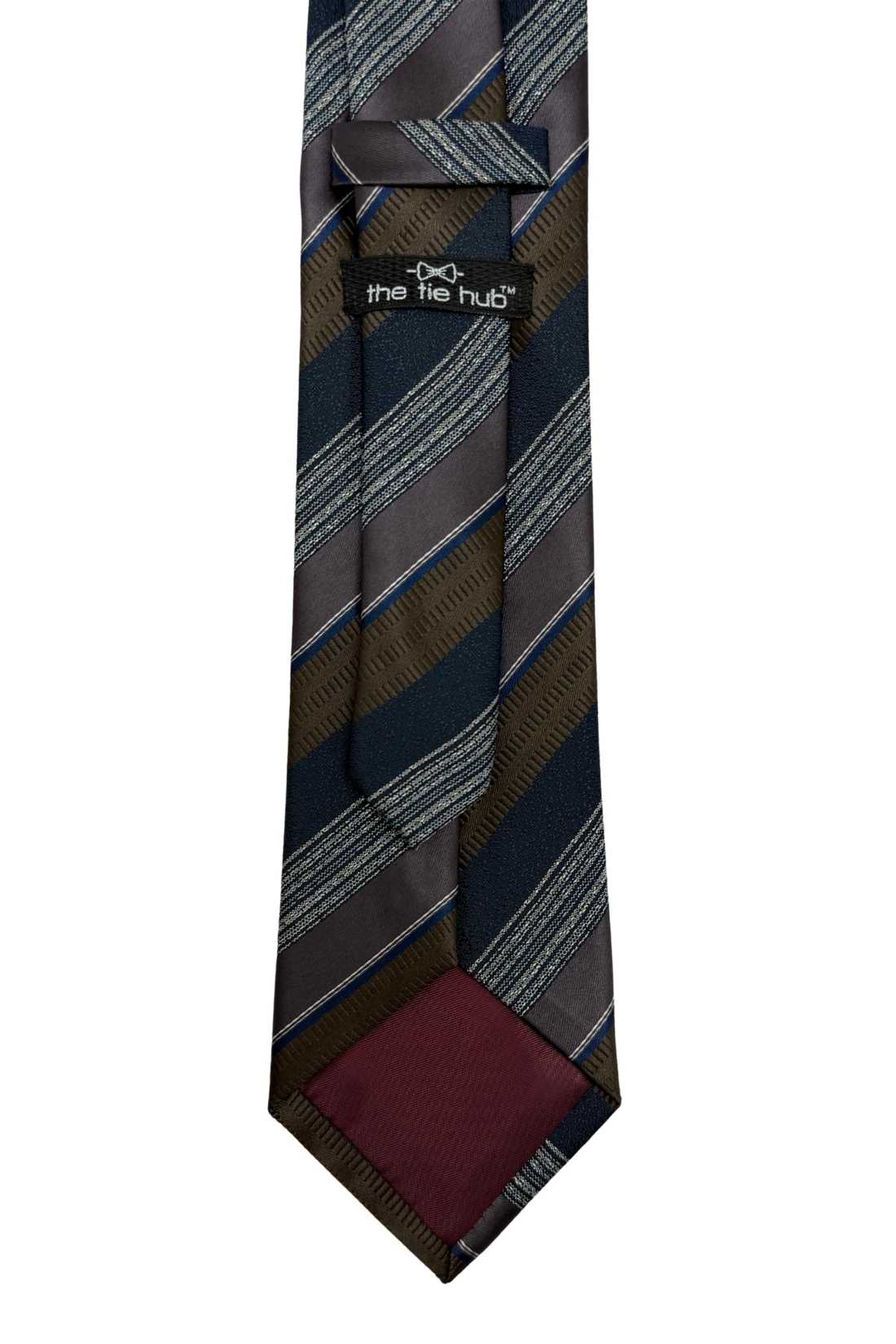 Navy Blue Striped Silk Necktie for Men