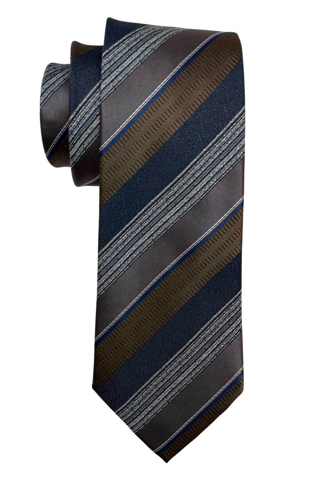 Navy Blue Striped Silk Necktie for Men