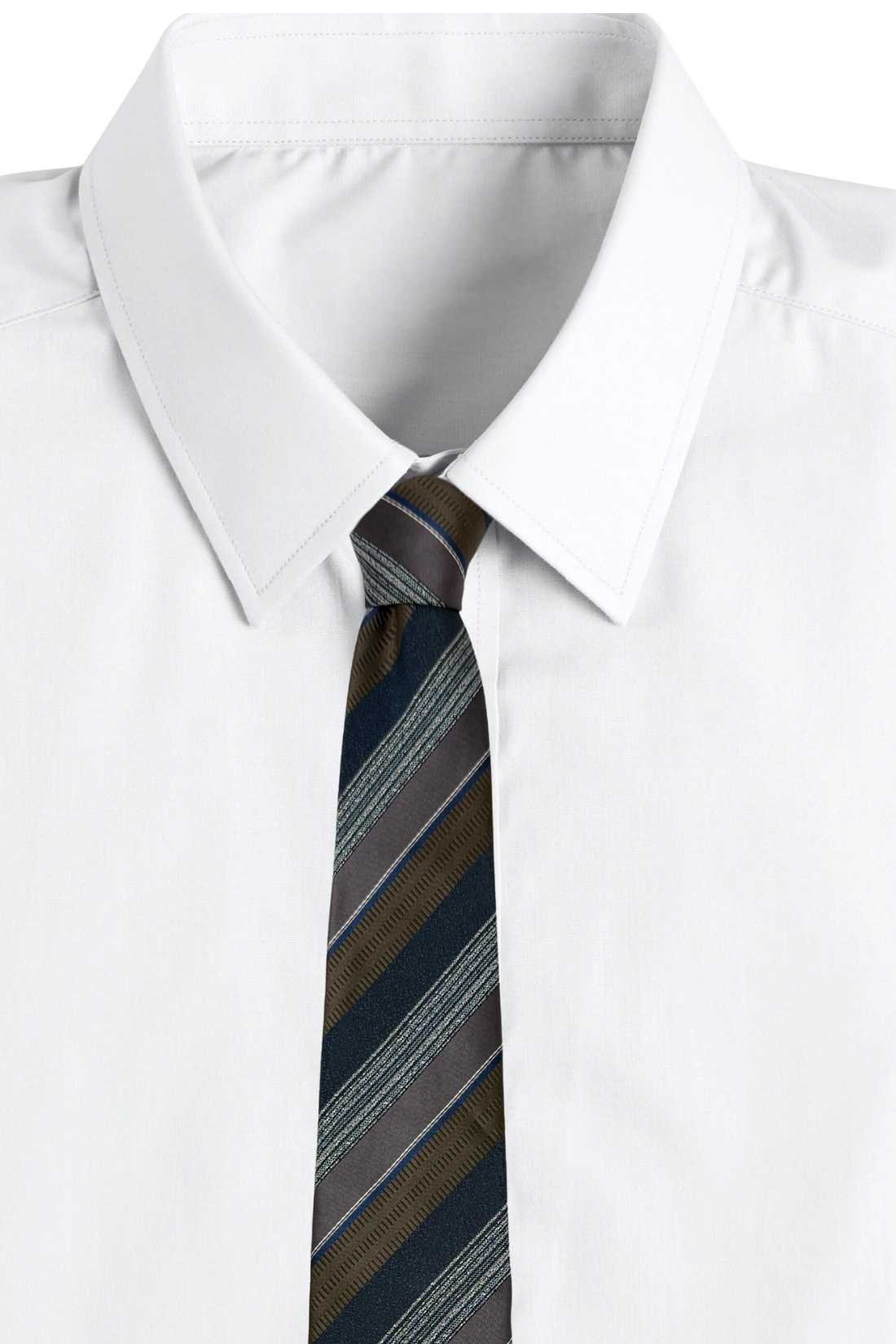 Navy Blue Striped Silk Necktie for Men