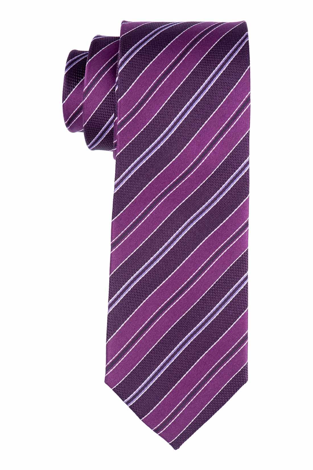 Purple Striped Silk Necktie for Men