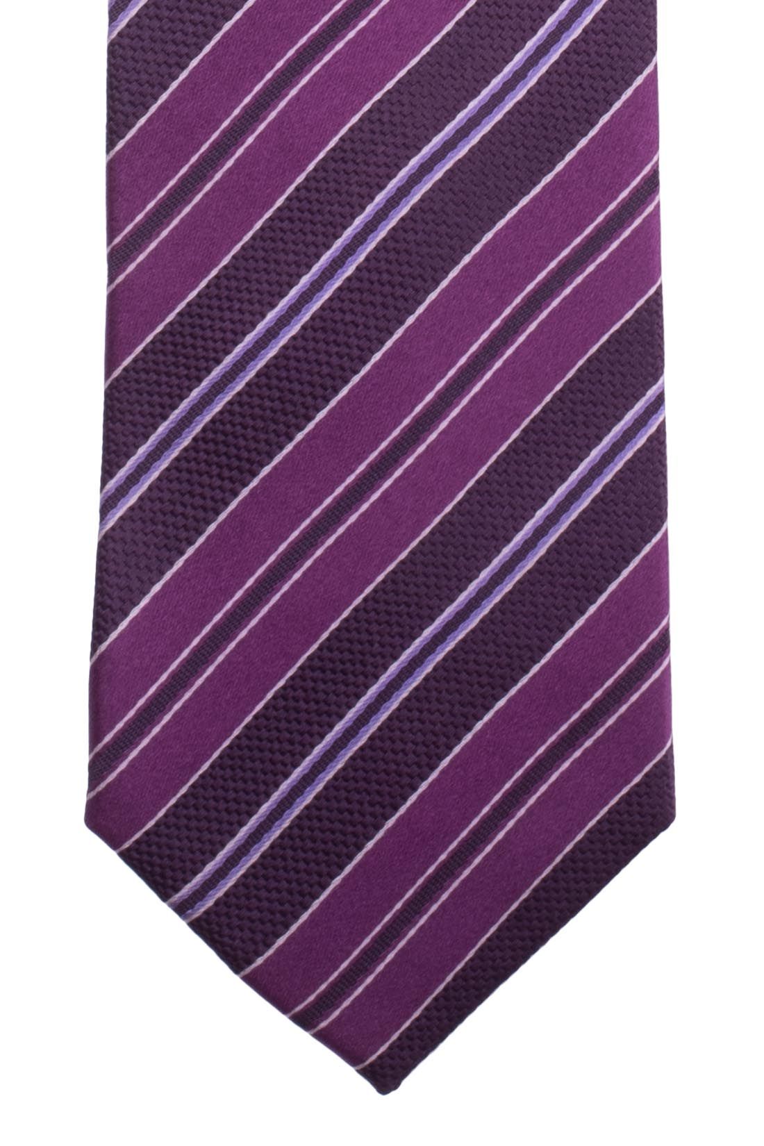 Purple Striped Silk Necktie for Men