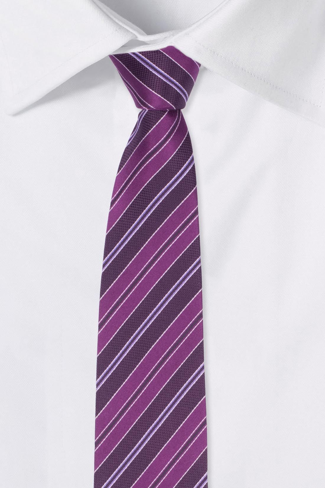 Purple Striped Silk Necktie for Men