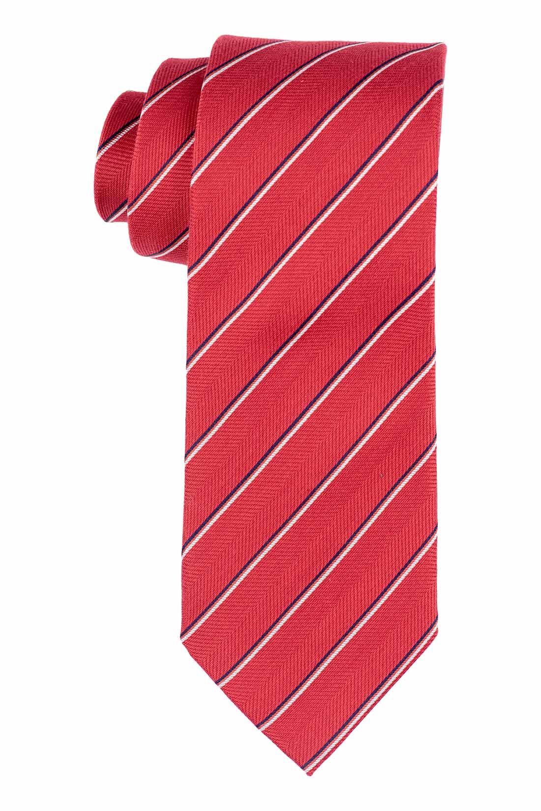Red Striped Silk Necktie for Men