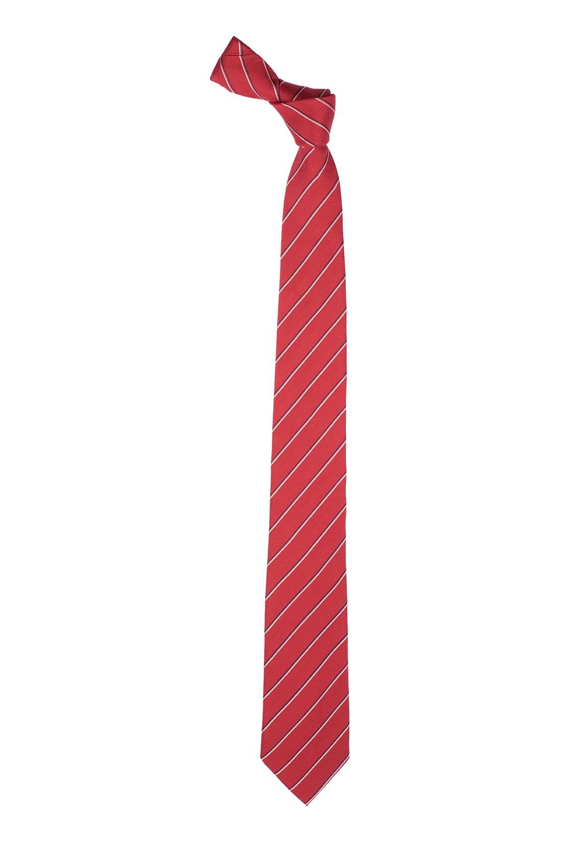 Red Striped Silk Necktie for Men