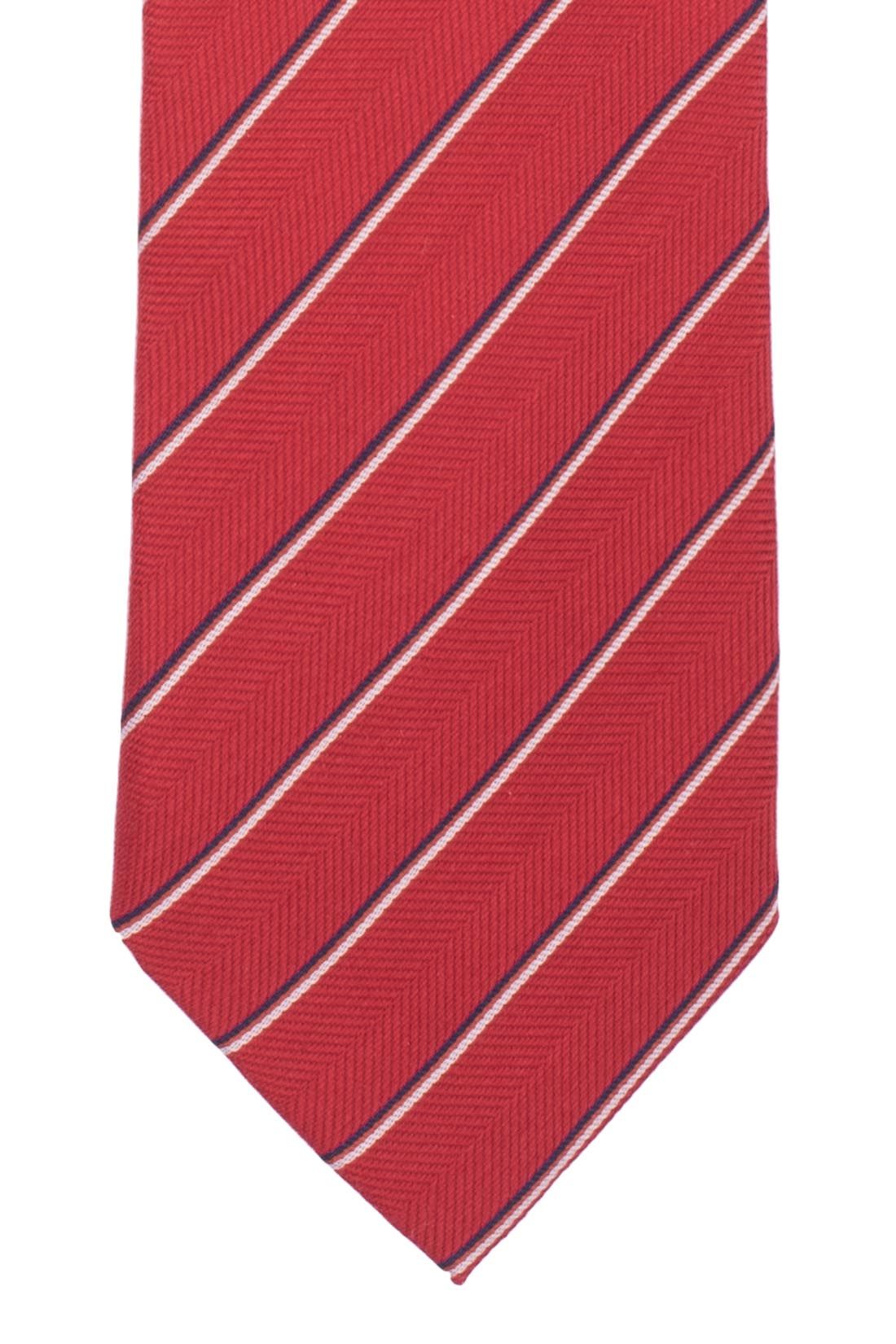 Red Striped Silk Necktie for Men