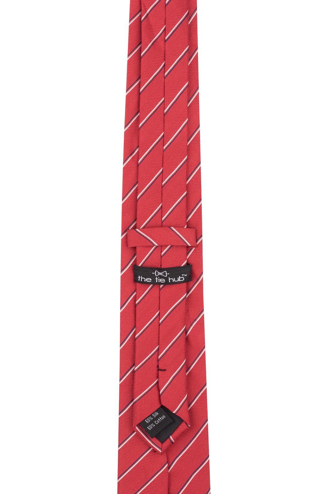 Red Striped Silk Necktie for Men