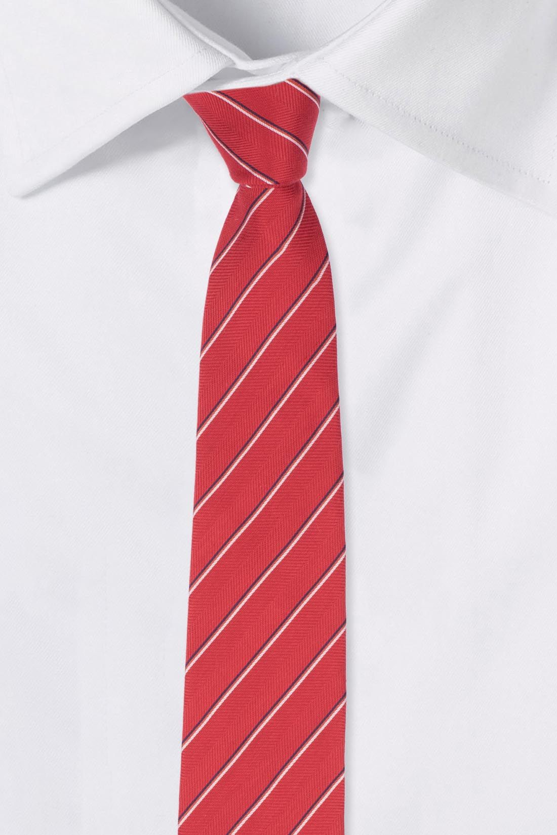 Red Striped Silk Necktie for Men