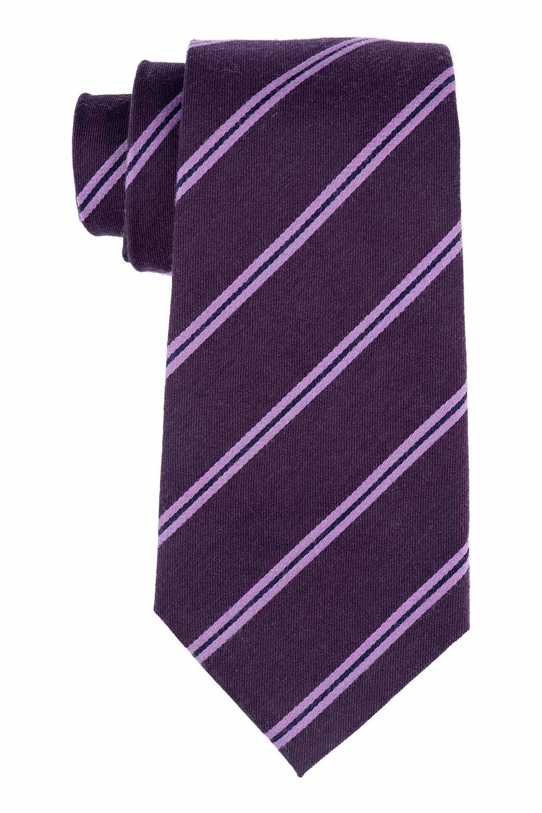 Purple Striped Silk Necktie for Men