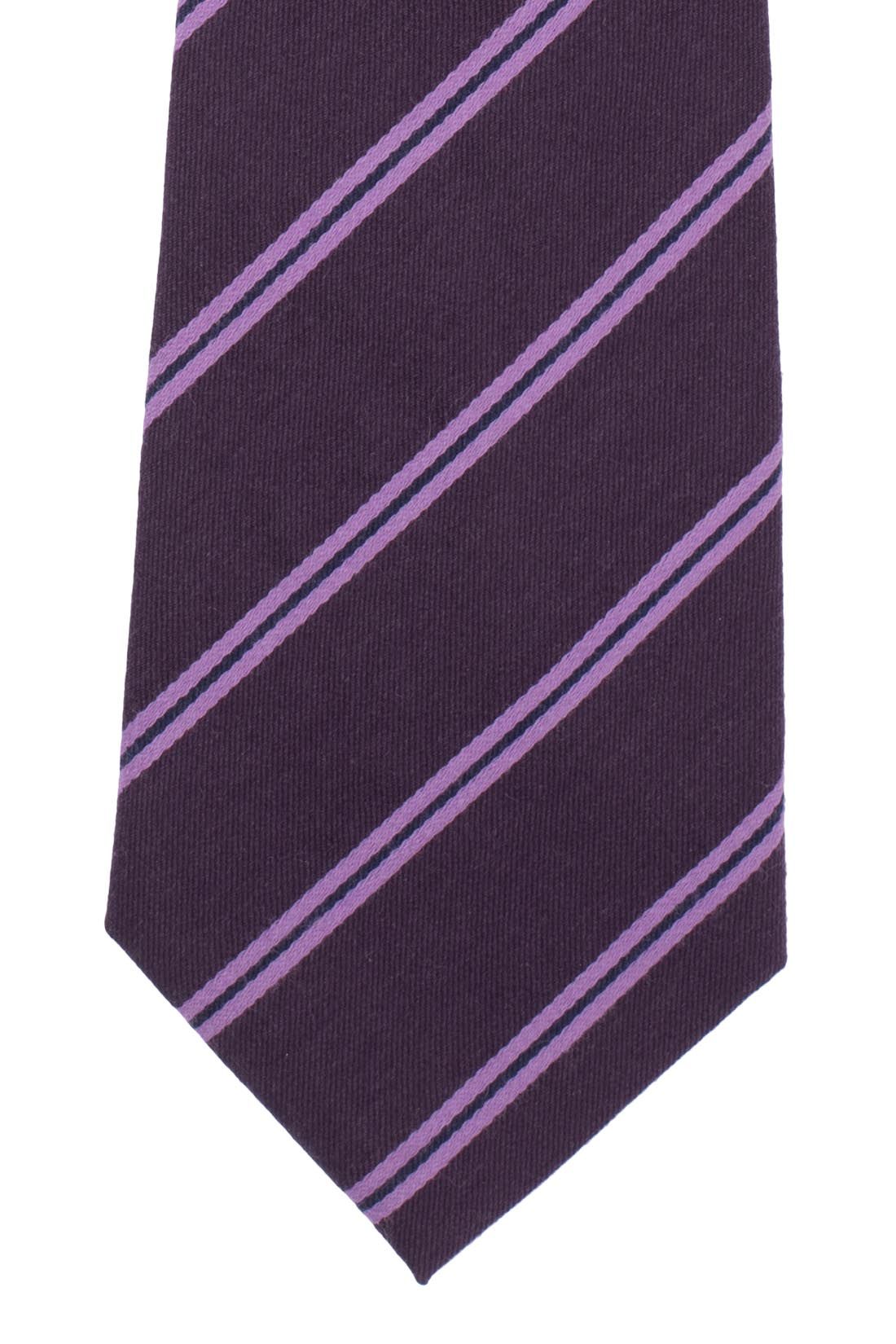 Purple Striped Silk Necktie for Men