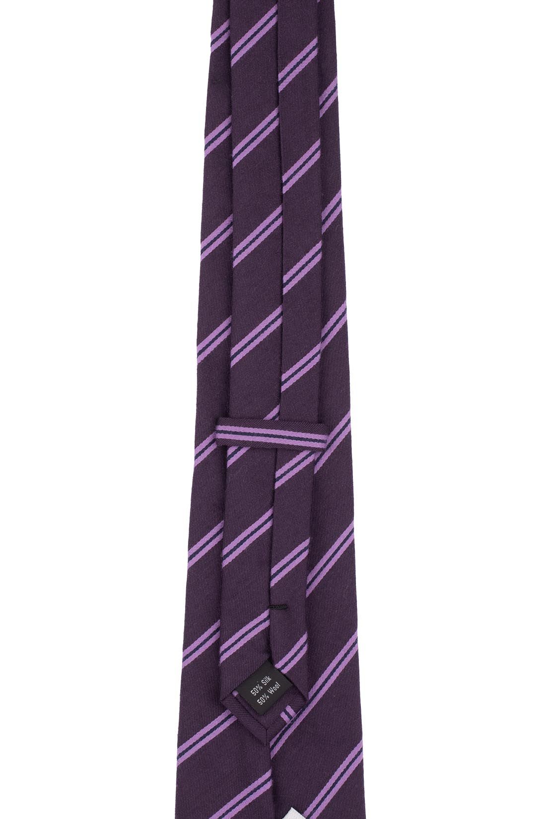 Purple Striped Silk Necktie for Men