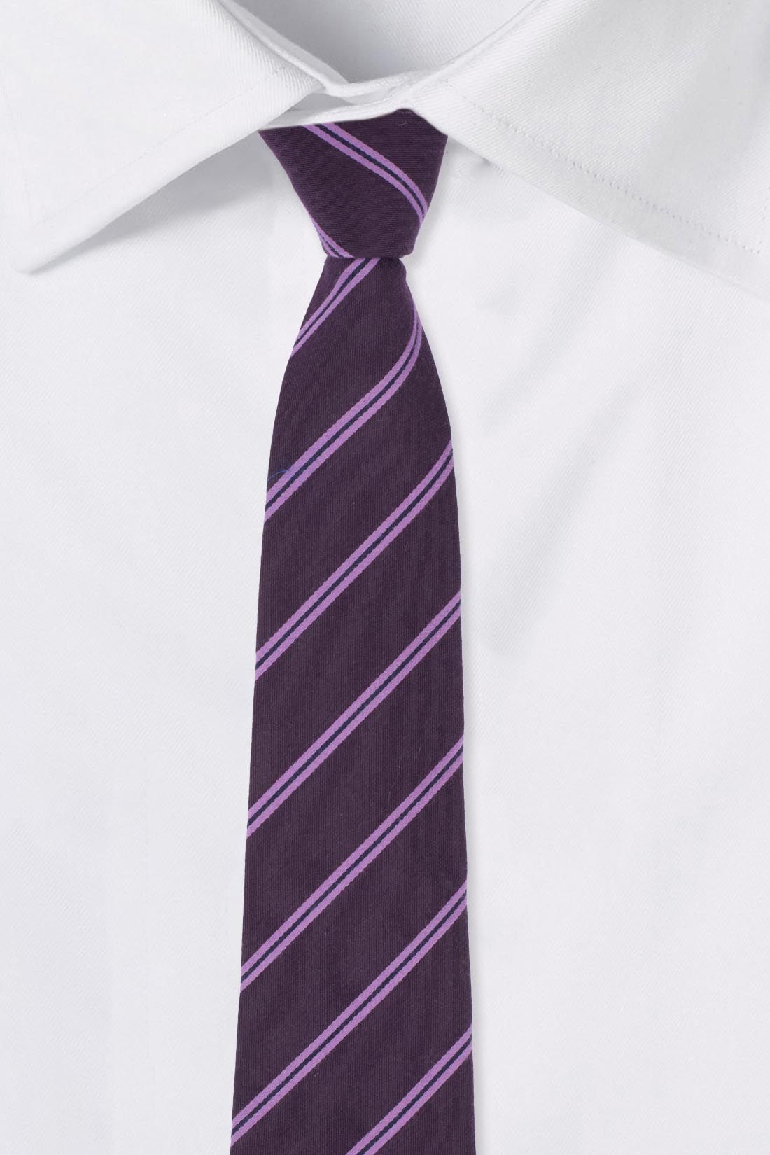Purple Striped Silk Necktie for Men