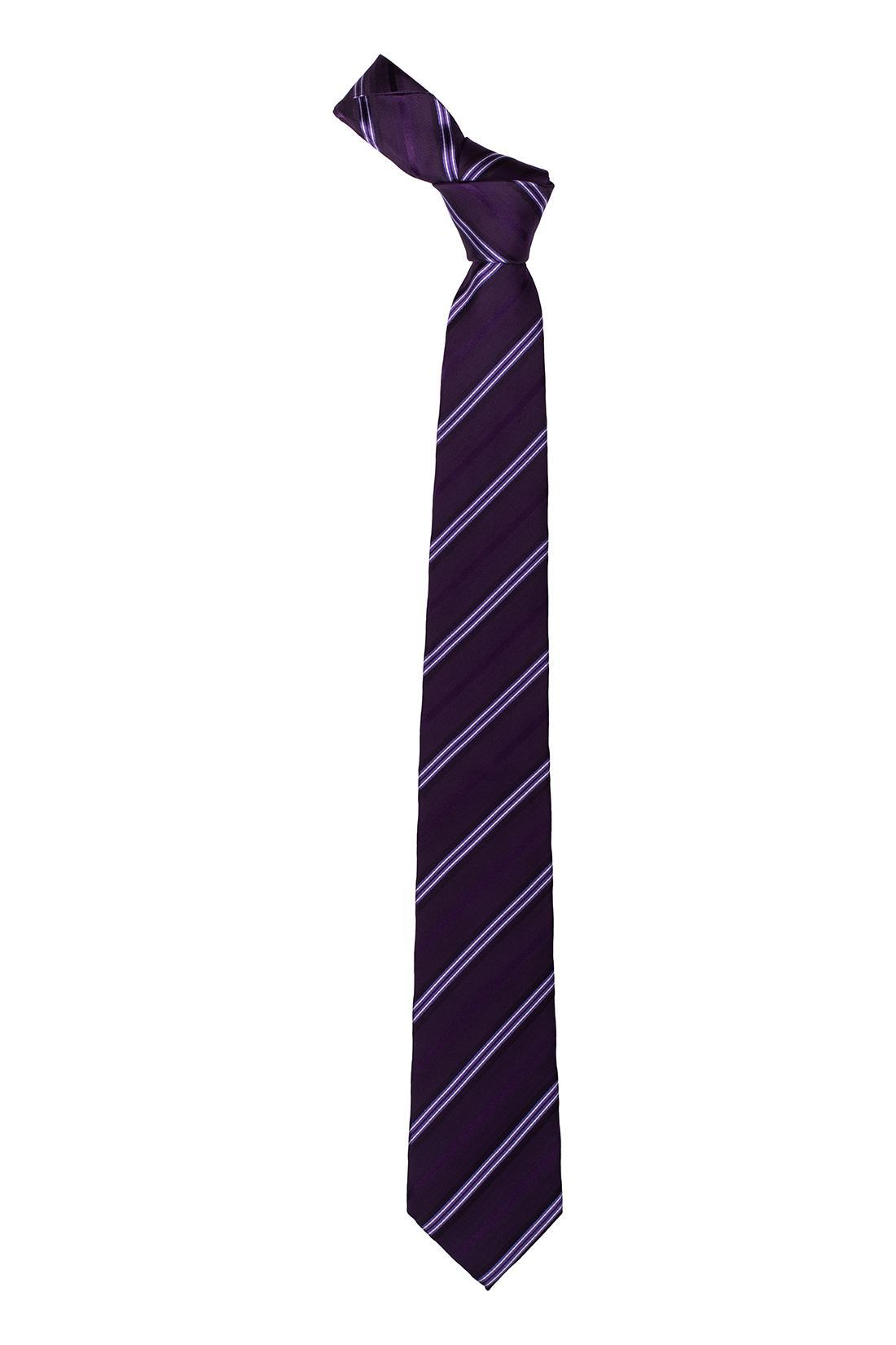 Purple Striped Silk Necktie for Men