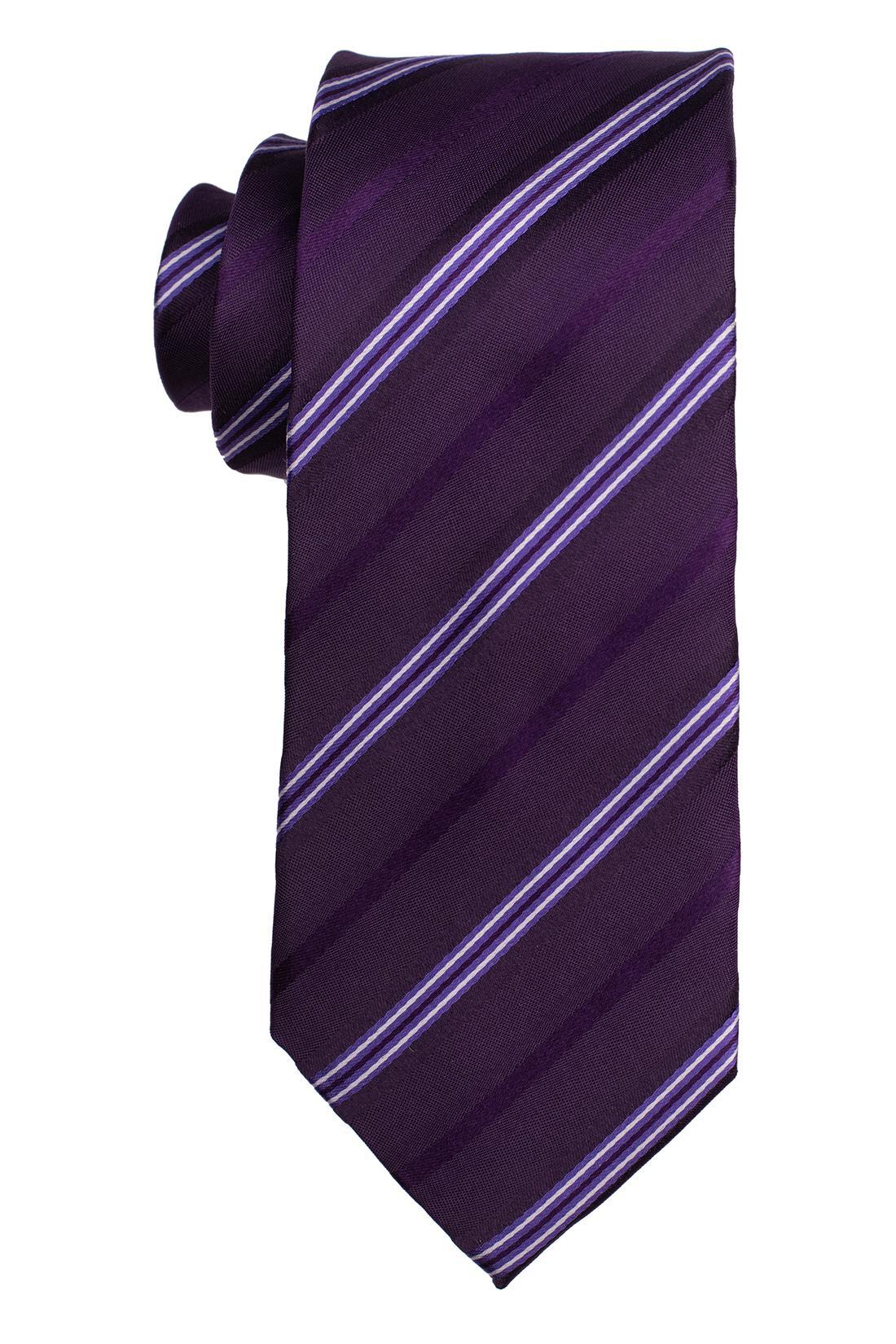 Purple Striped Silk Necktie for Men