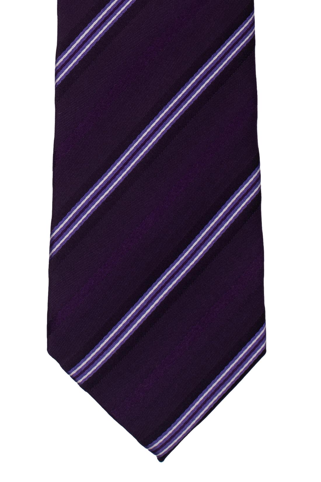 Purple Striped Silk Necktie for Men