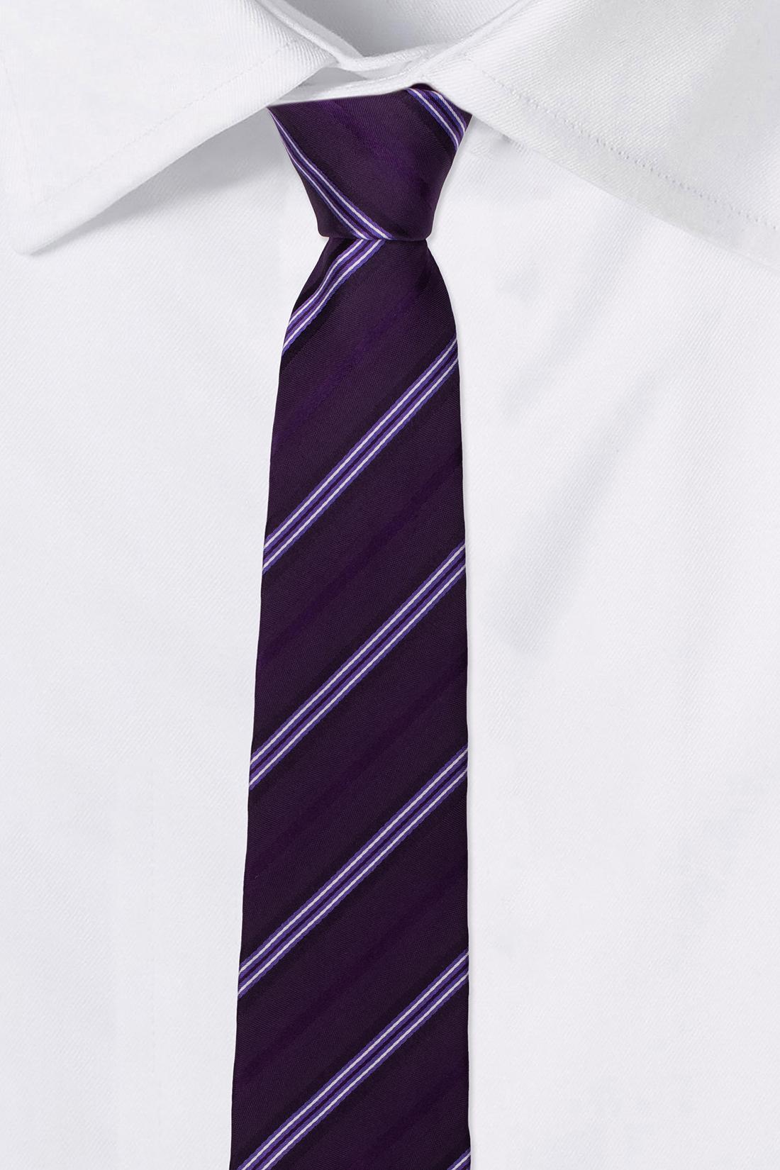 Purple Striped Silk Necktie for Men