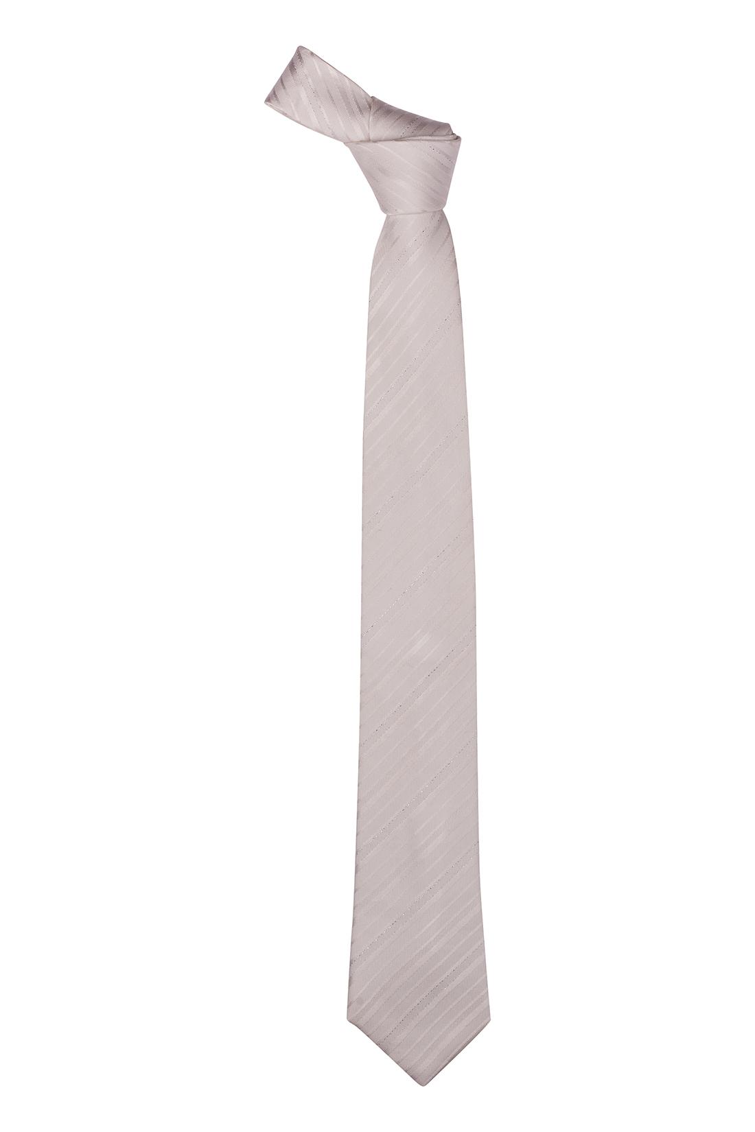 White Striped Silk Necktie for Men