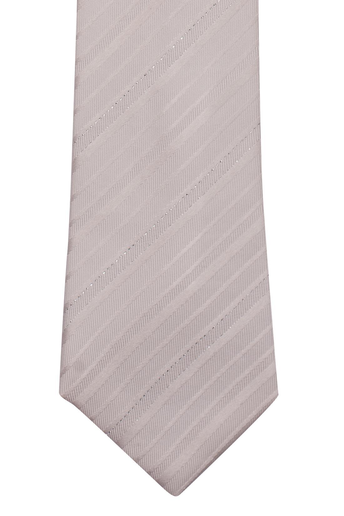 White Striped Silk Necktie for Men