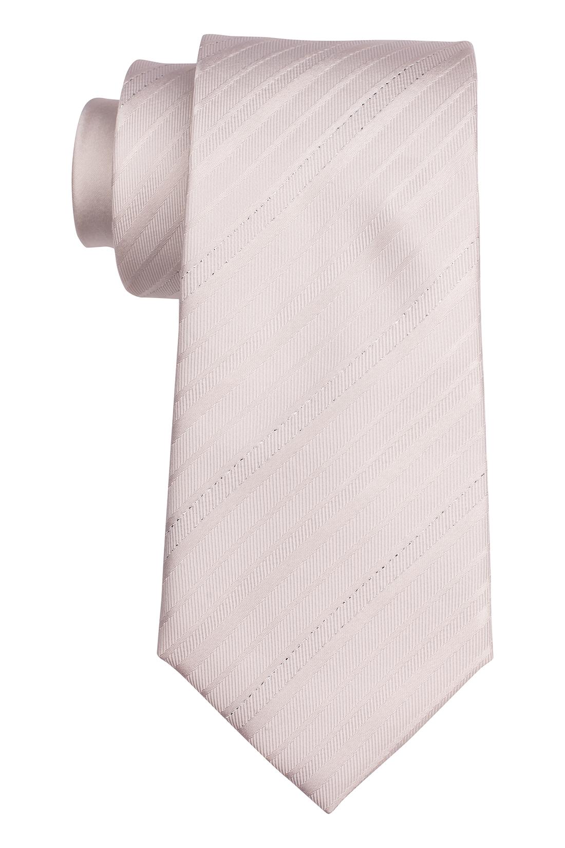 White Striped Silk Necktie for Men