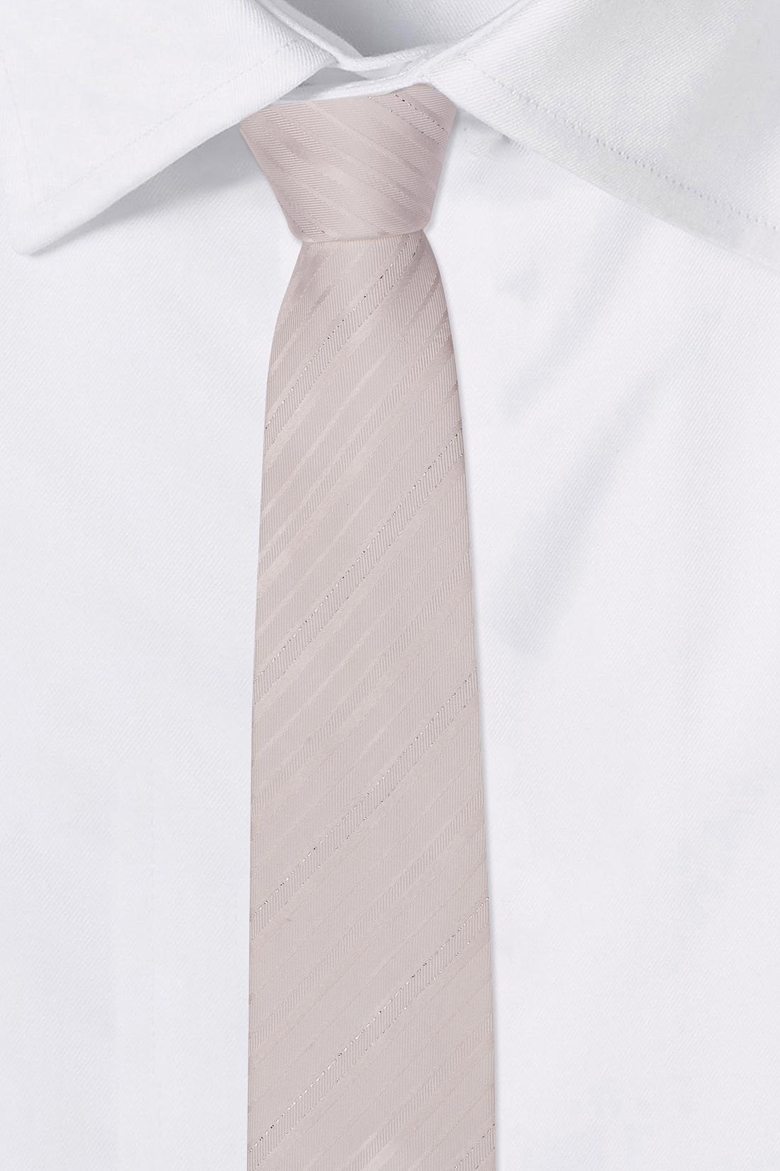 White Striped Silk Necktie for Men