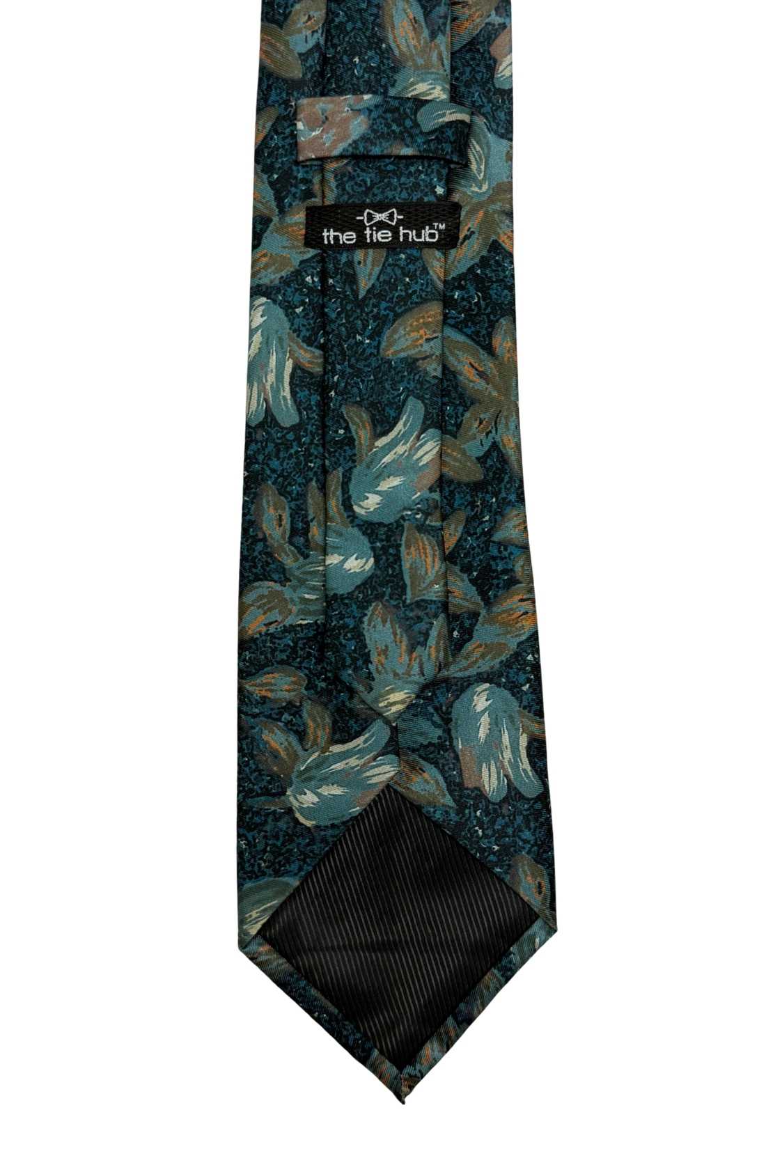 Teal Blue Floral Silk Necktie for Men