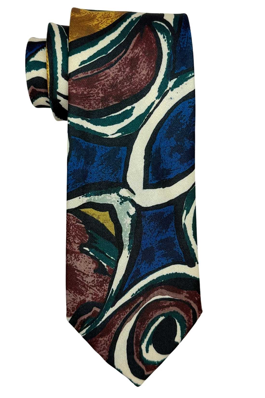 Multicolor Geometric Silk Necktie for Men