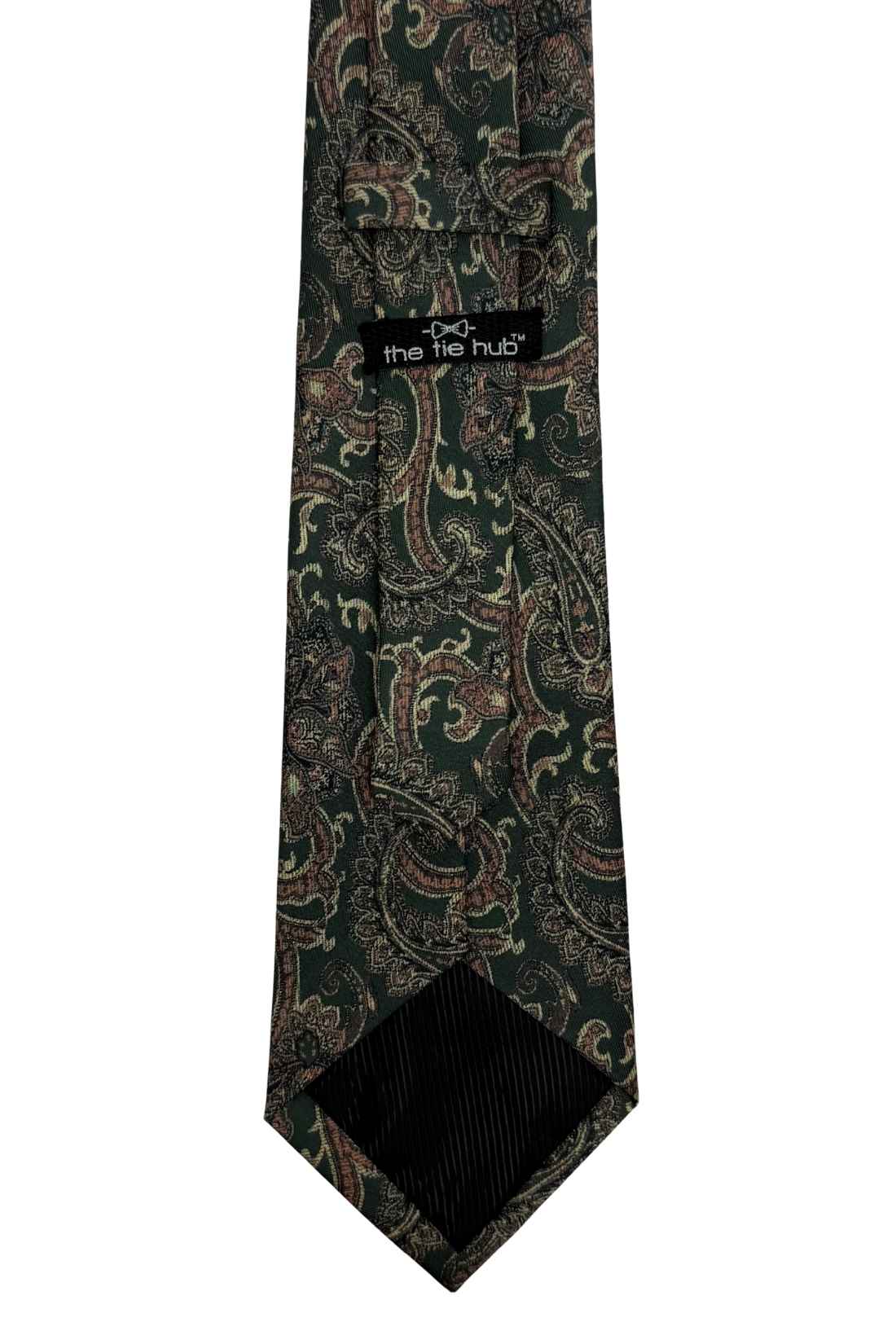 Green Paisley Silk Necktie for Men
