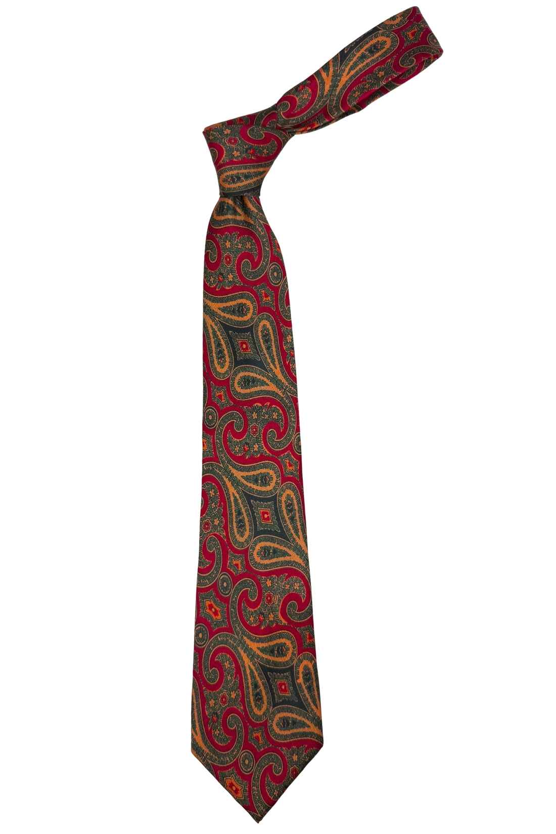 Red Paisley Silk Necktie for Men