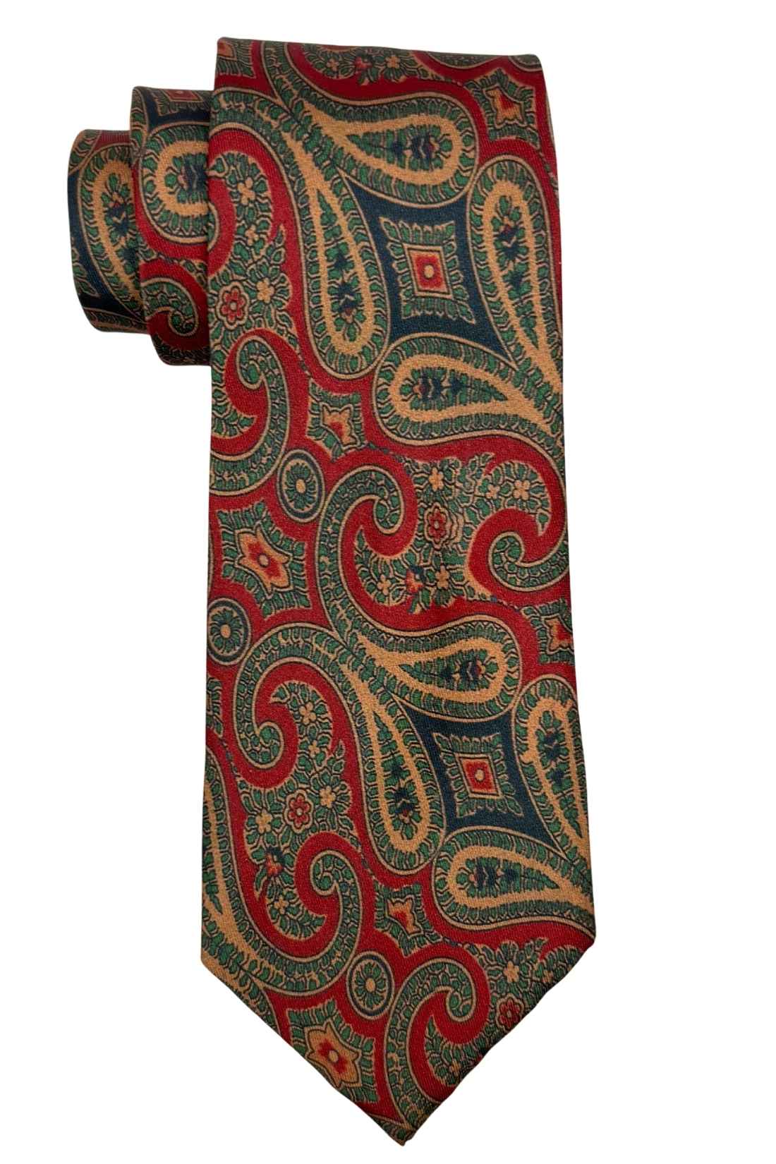 Red Paisley Silk Necktie for Men
