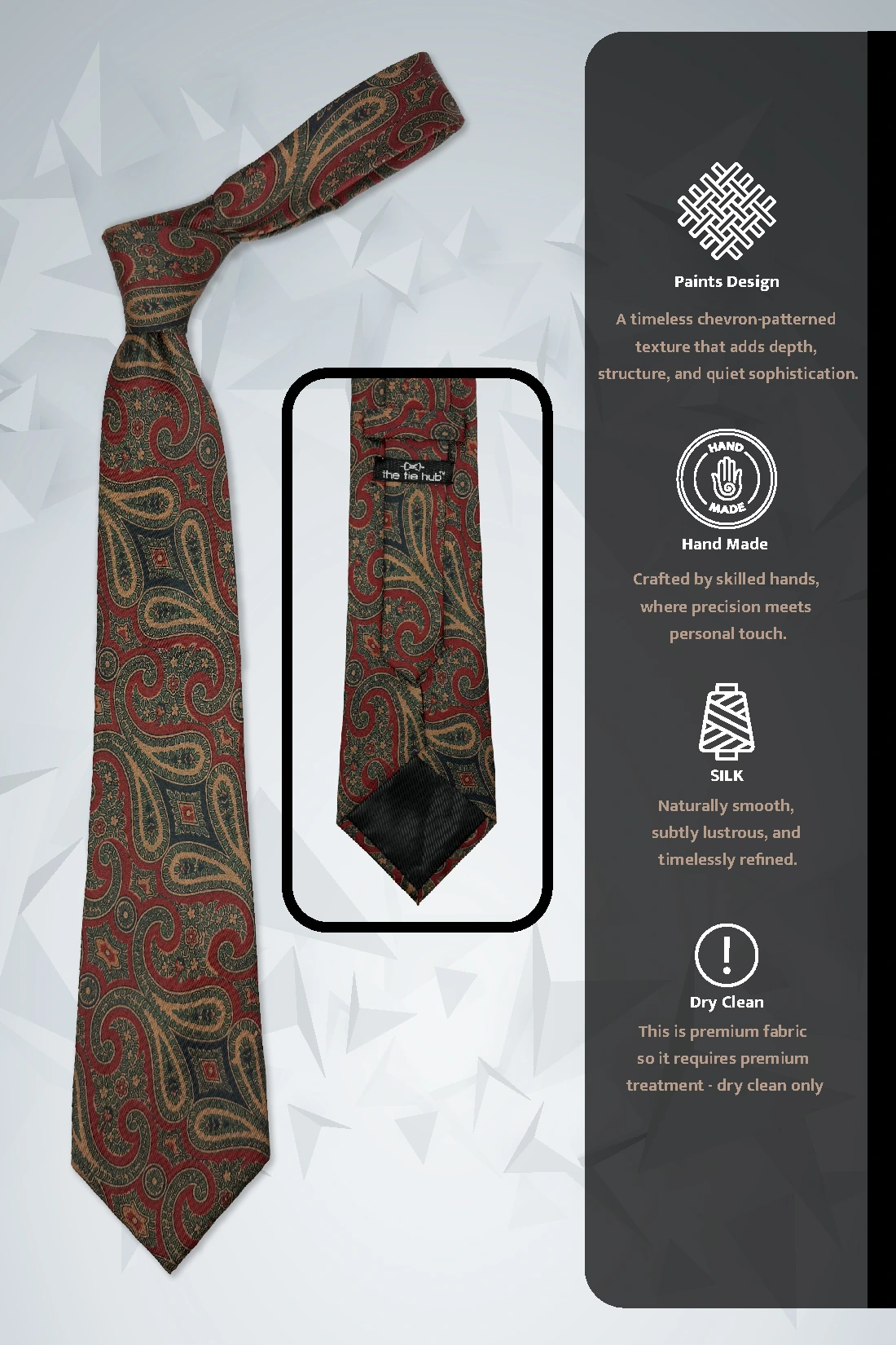 Red Paisley Silk Necktie for Men