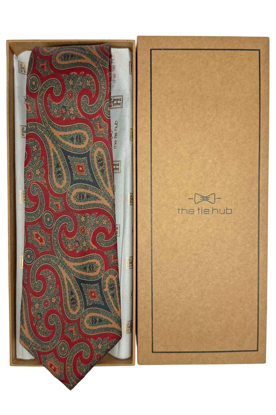Red Paisley Silk Necktie for Men