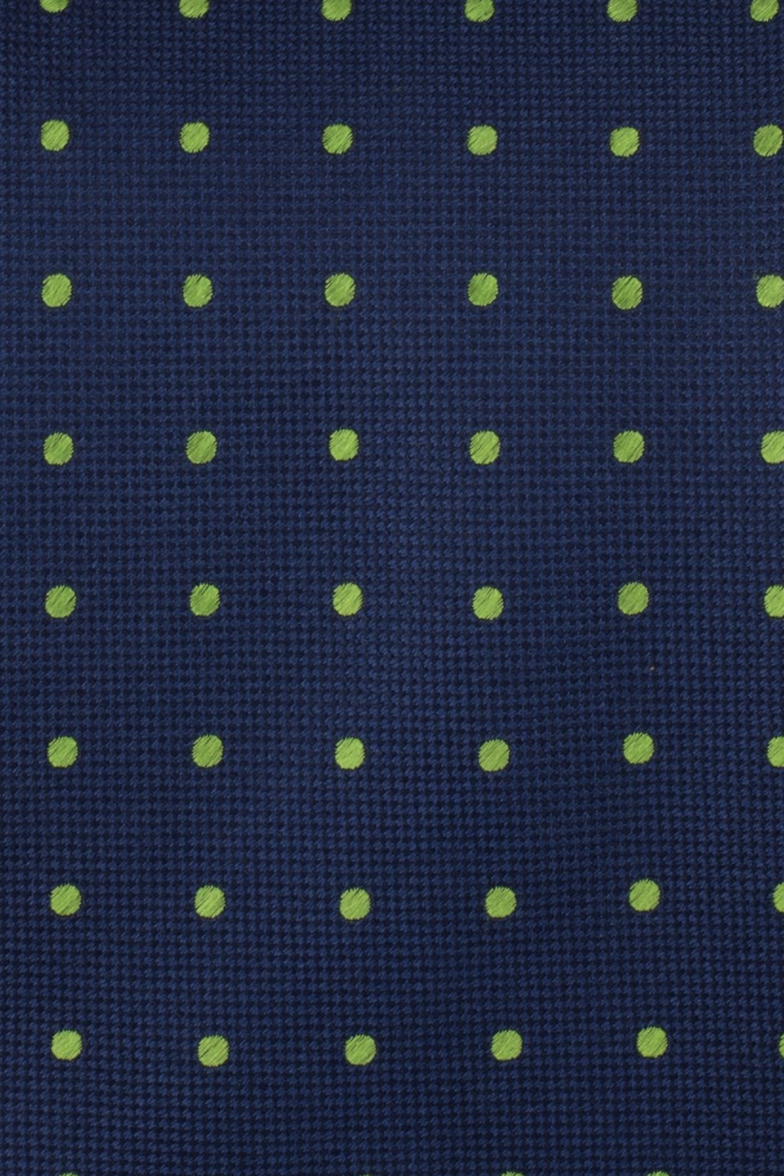 Blue with Green Polka Dot Silk Necktie for Men