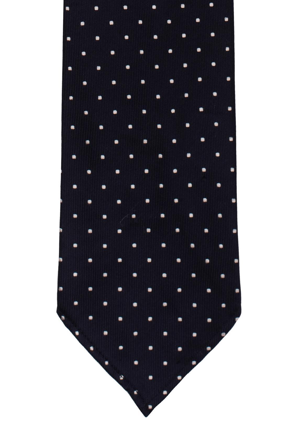 Blue with White Polka Dot Silk Necktie for Men