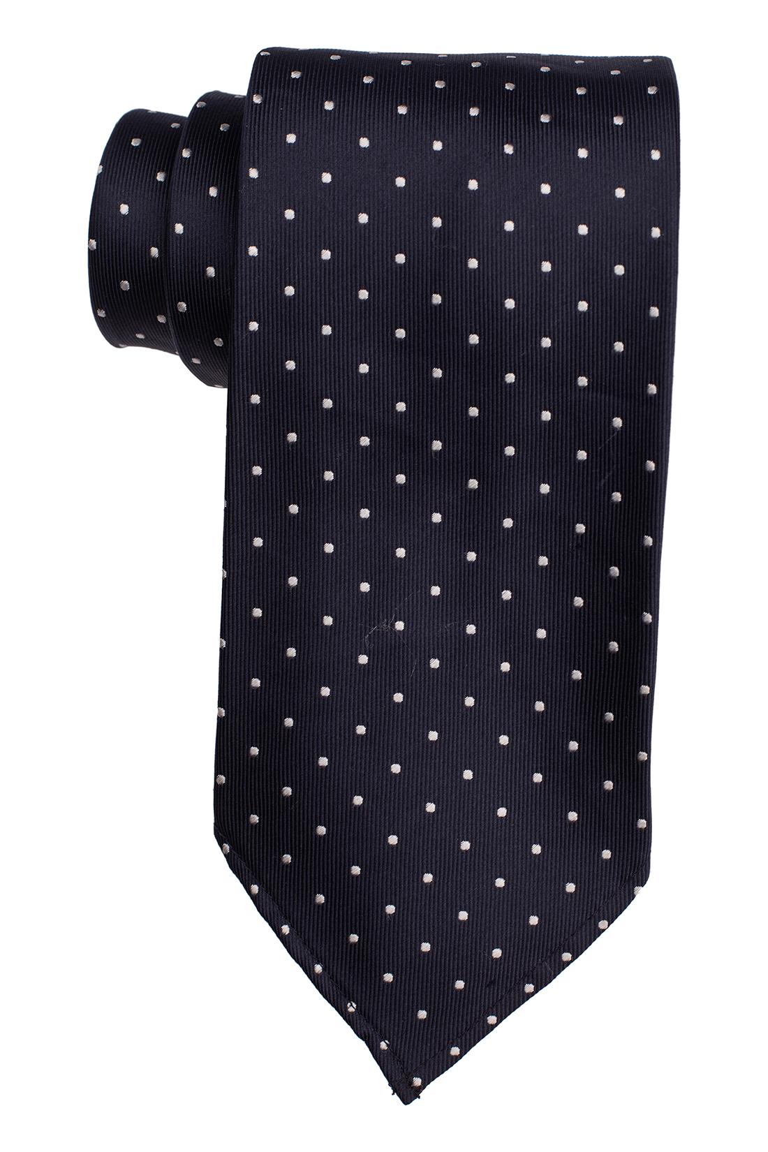 Blue with White Polka Dot Silk Necktie for Men