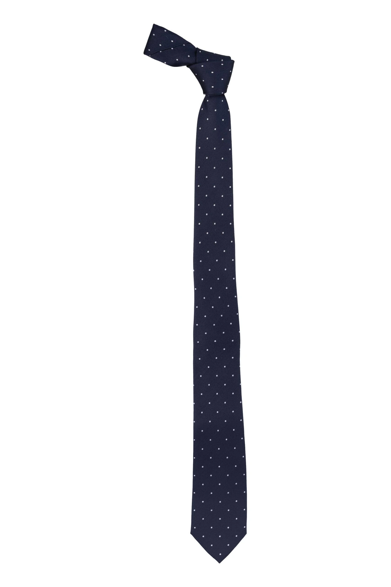 Navy Blue Polka Dot Silk Necktie for Men