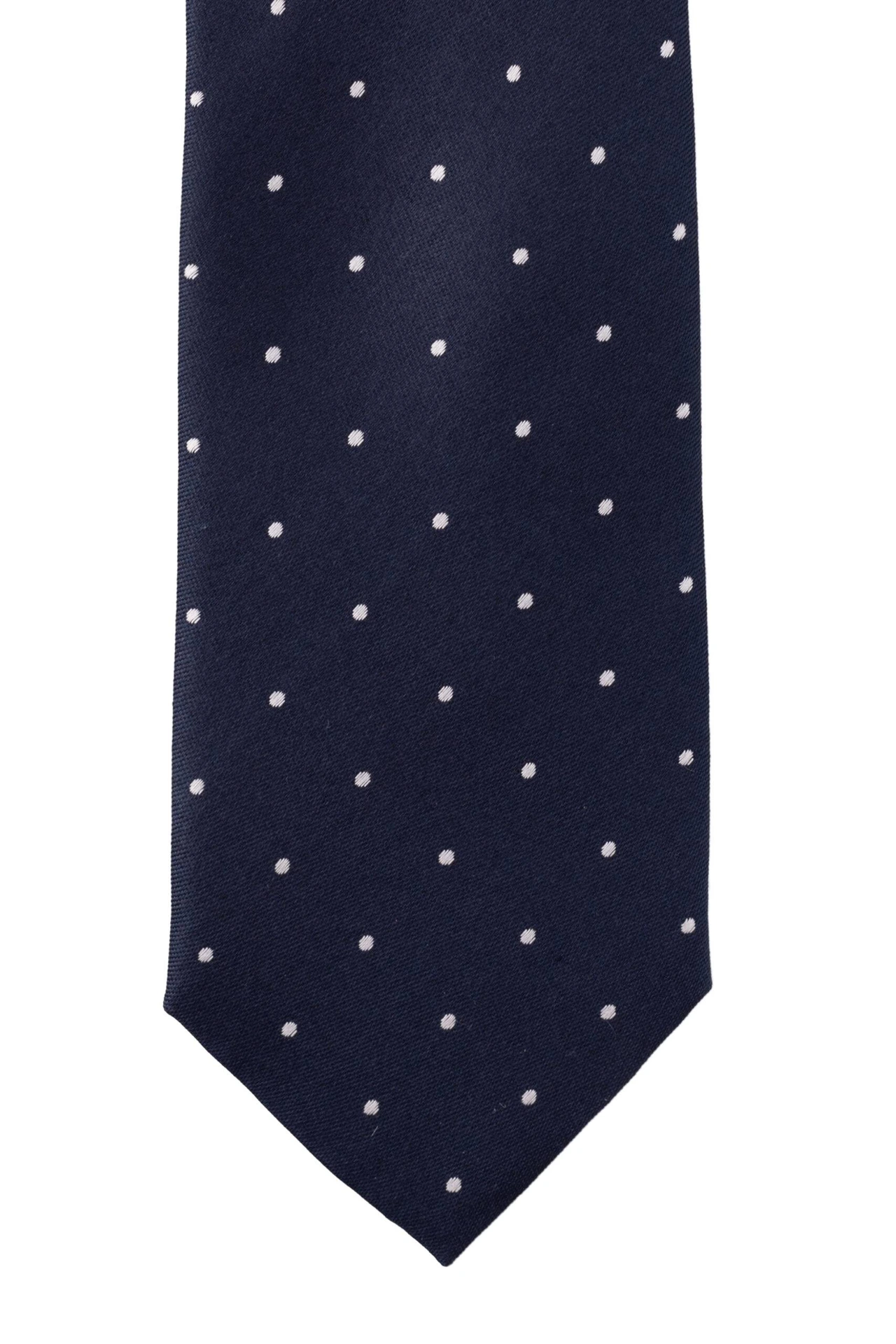 Navy Blue Polka Dot Silk Necktie for Men