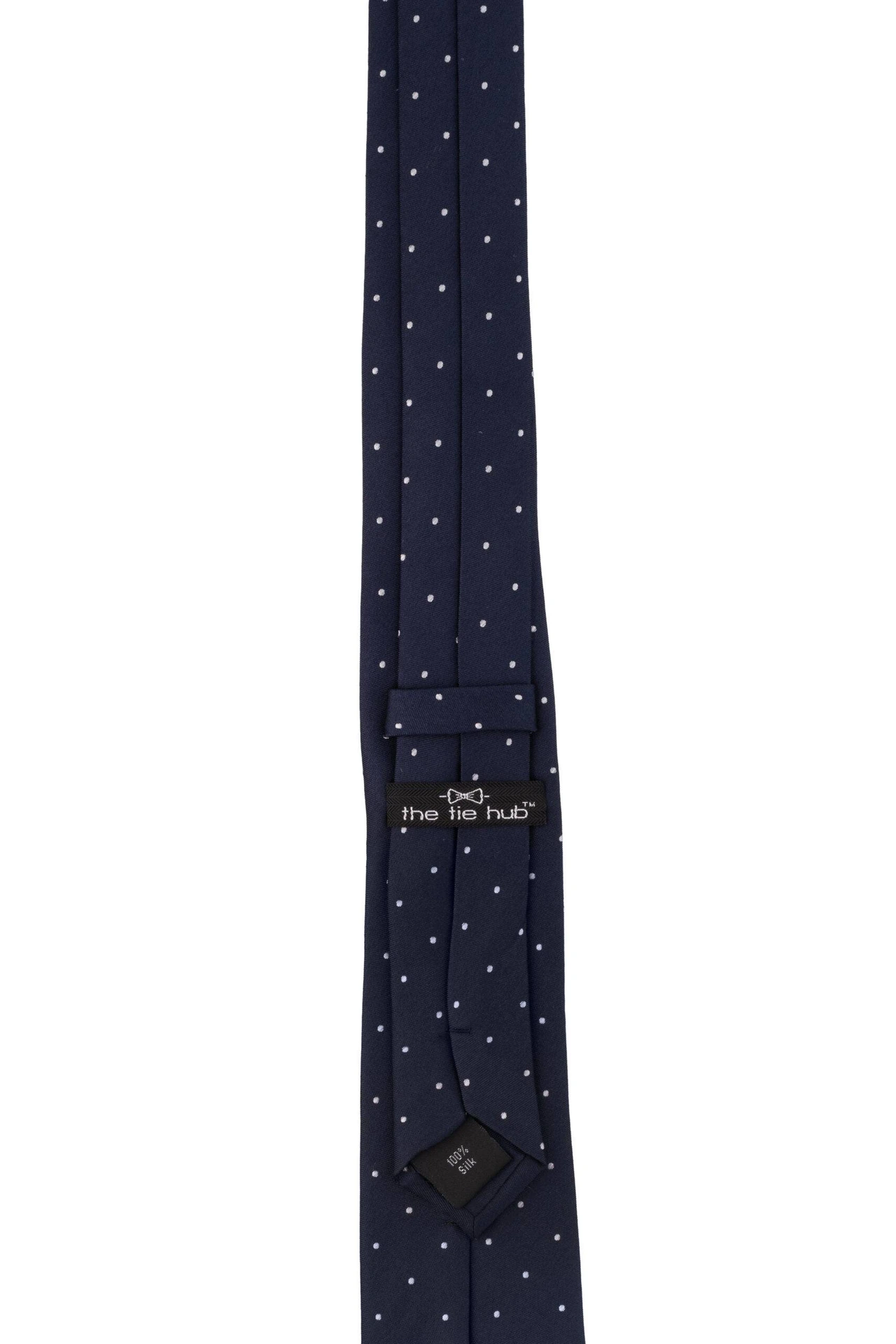 Navy Blue Polka Dot Silk Necktie for Men