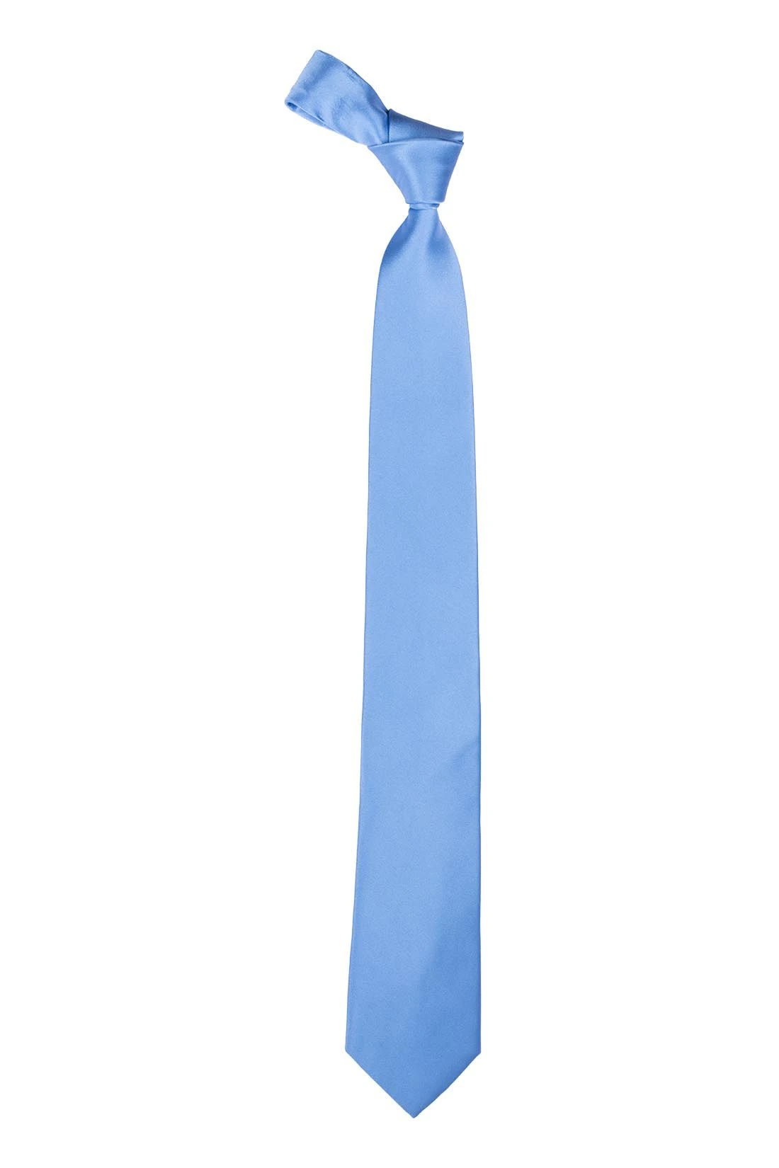 Blue Solid Silk Necktie for Men