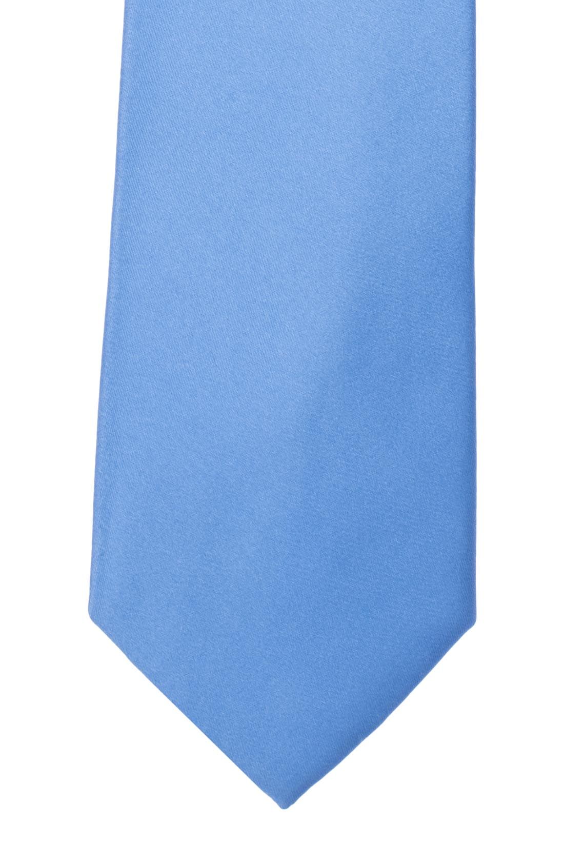 Blue Solid Silk Necktie for Men