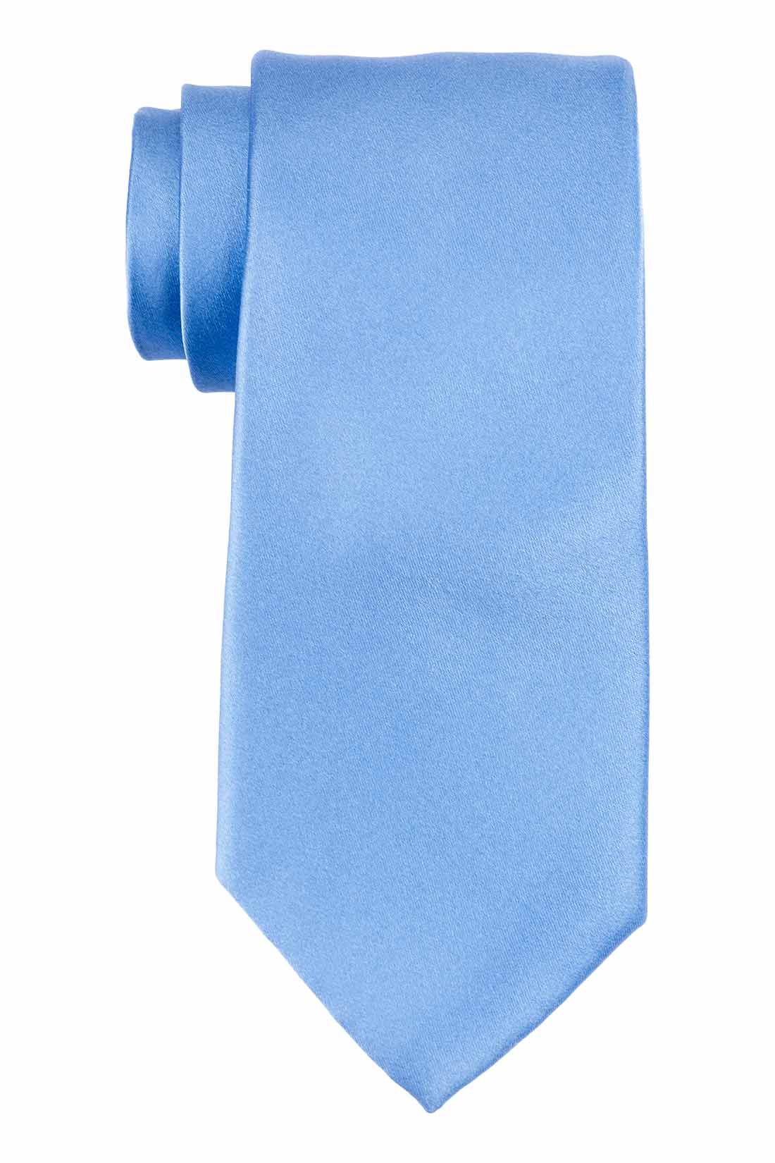 Blue Solid Silk Necktie for Men