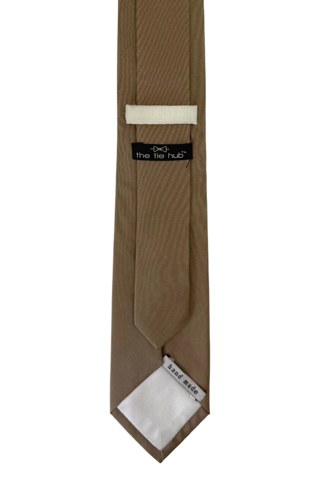 White Solid Silk Necktie for Men