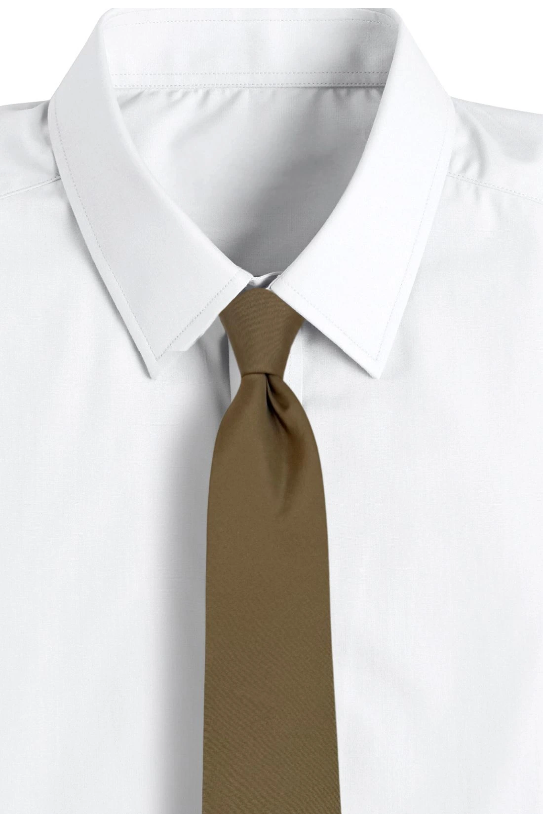 White Solid Silk Necktie for Men