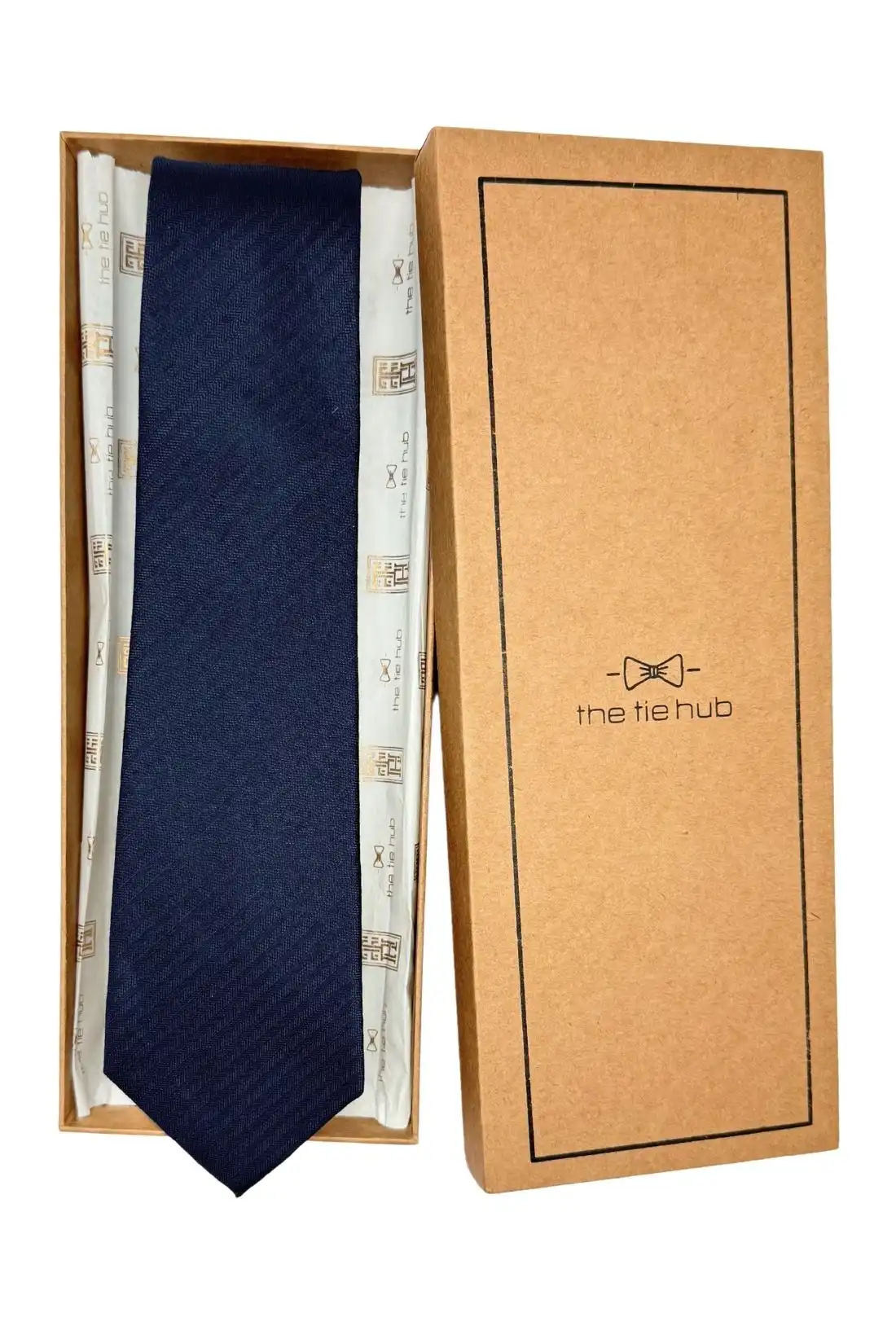 Blue Solid Silk Necktie for Men
