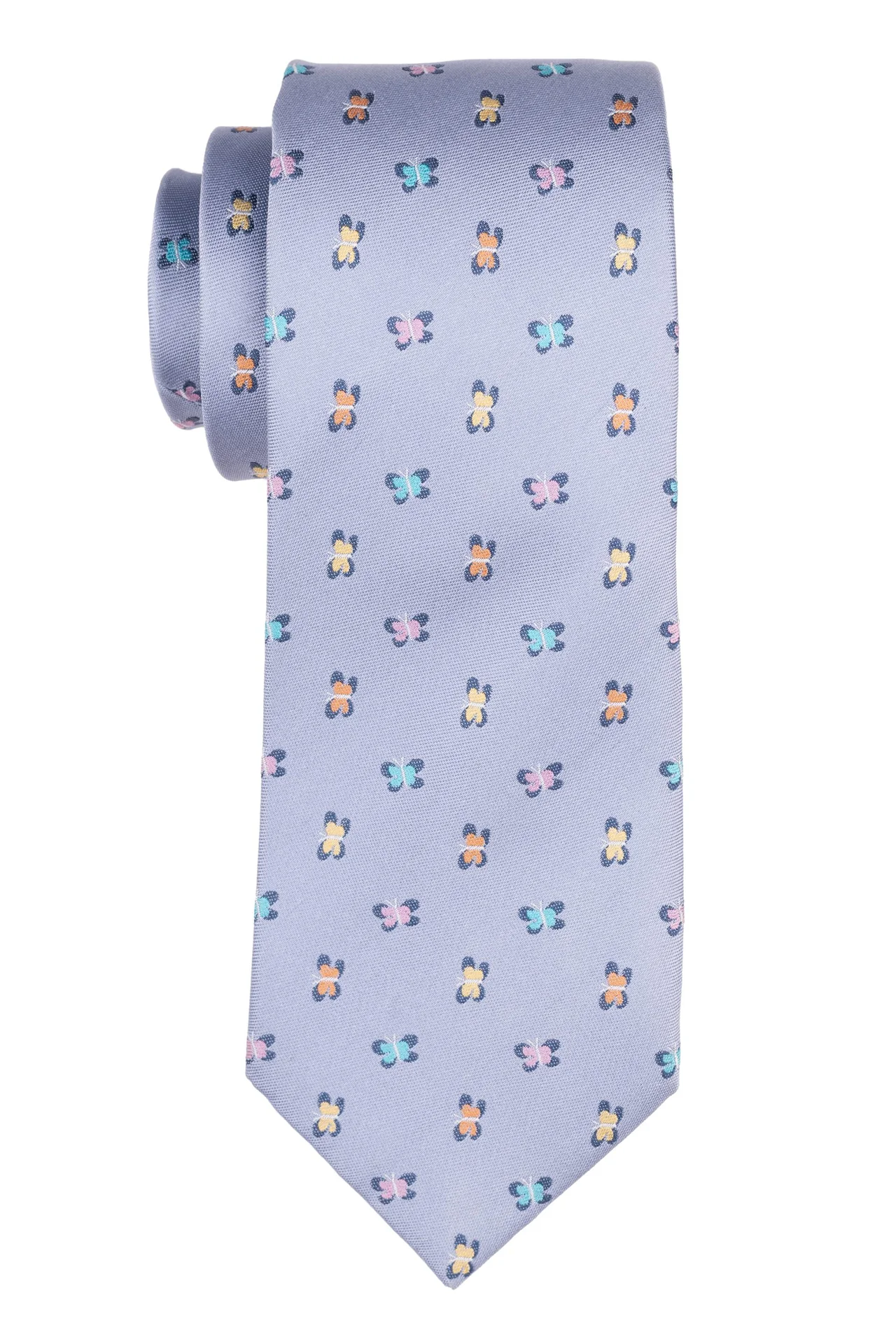 Blue Solid Silk Necktie for Men