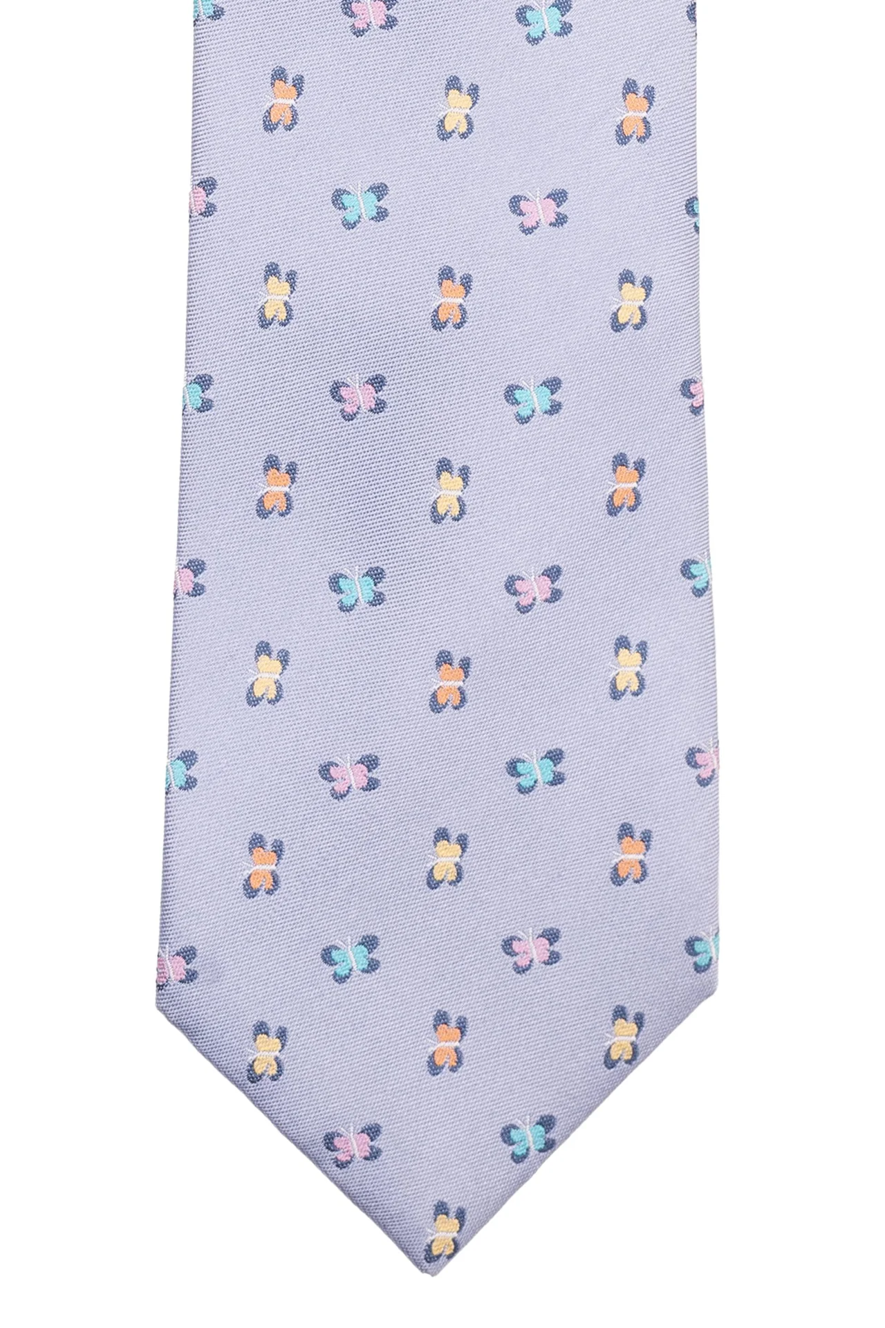Blue Solid Silk Necktie for Men