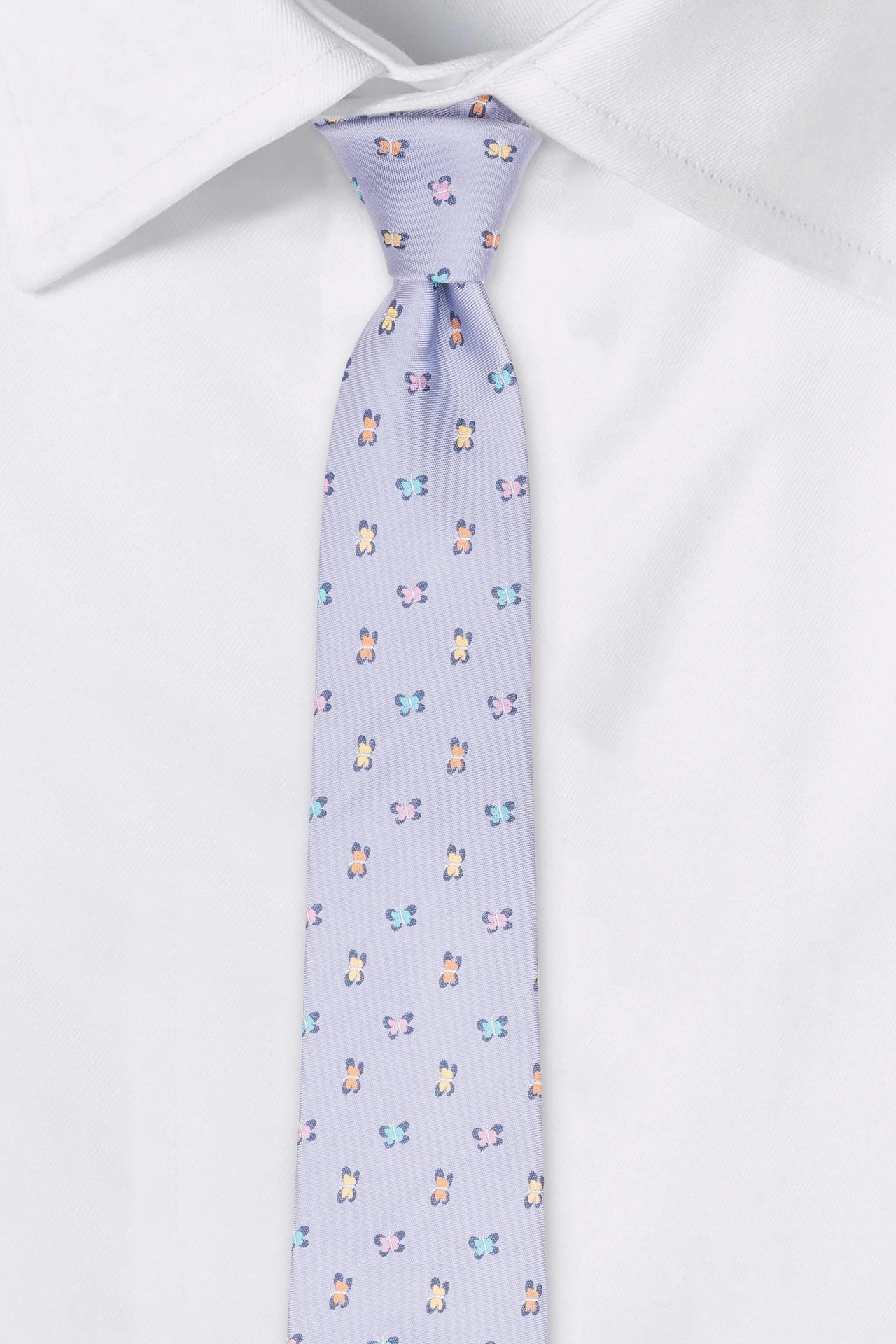Blue Solid Silk Necktie for Men